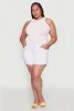 Plus Size WAX High Waisted Denim Shorts with Fixed Cuffs sold by Rainbow
