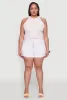 Plus Size WAX High Waisted Denim Shorts with Fixed Cuffs sold by Rainbow