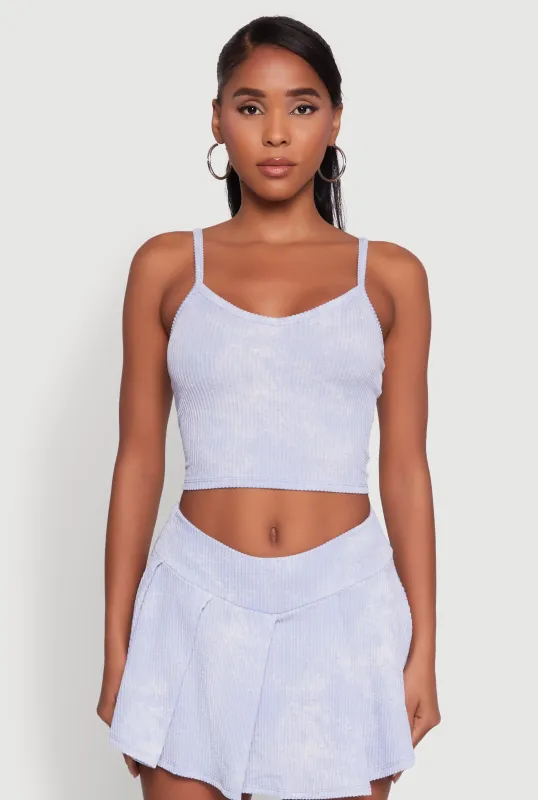 Trendy Acid Wash V Neck Cropped Cami sold by Rainbow