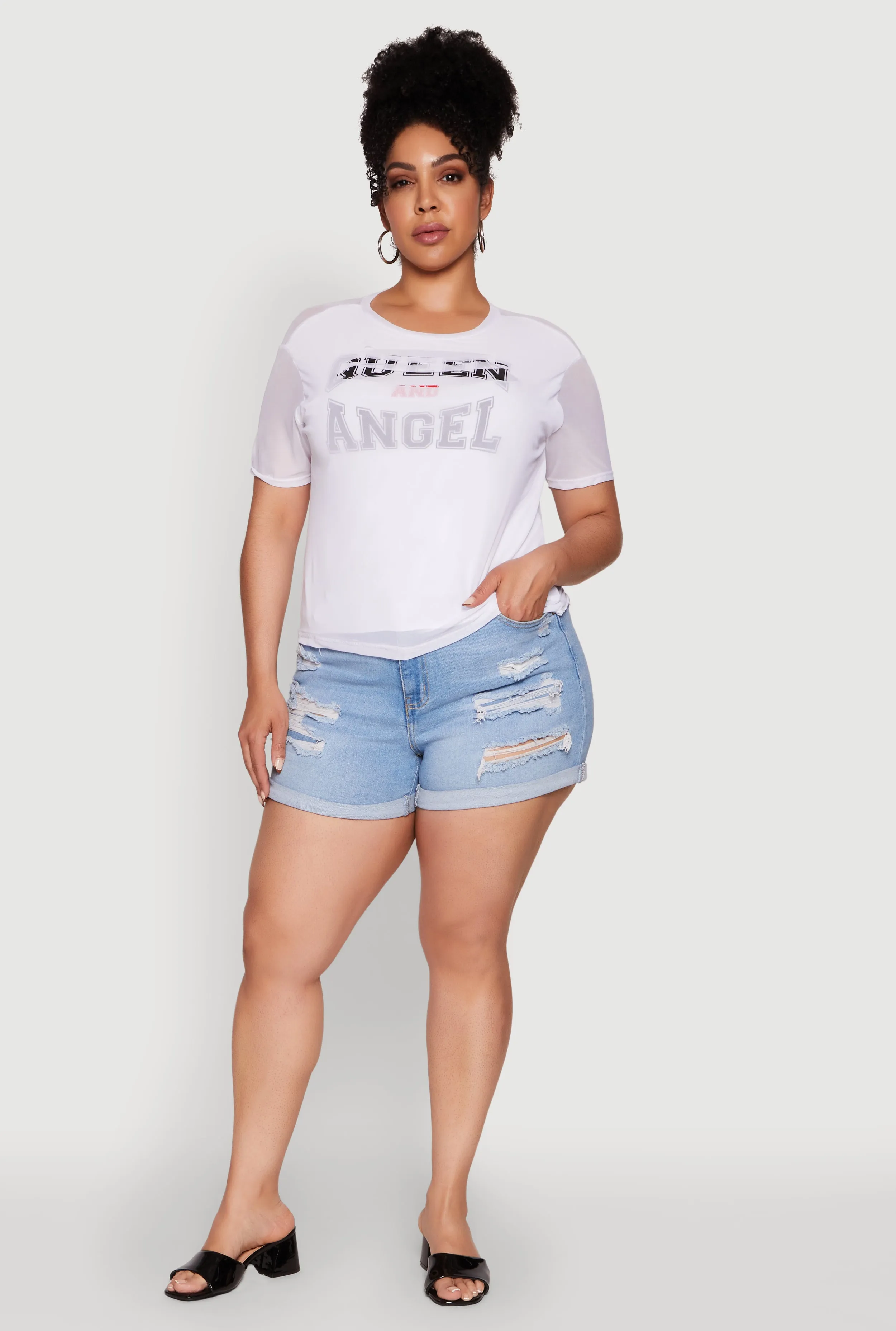 Plus Size Queen and Angel Mesh Top sold by Rainbow product image thumbnail 3