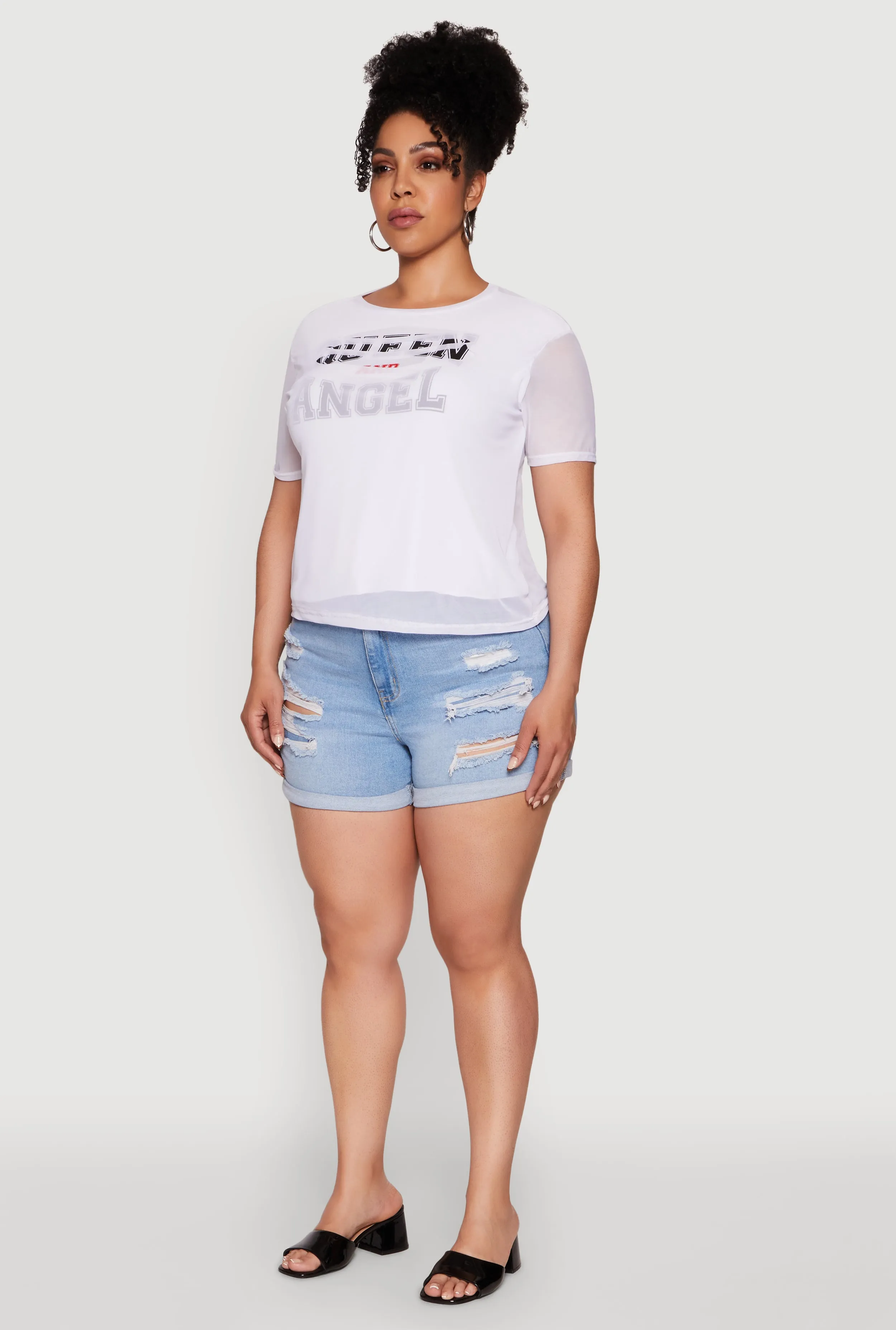 Plus Size Queen and Angel Mesh Top sold by Rainbow product image thumbnail 5