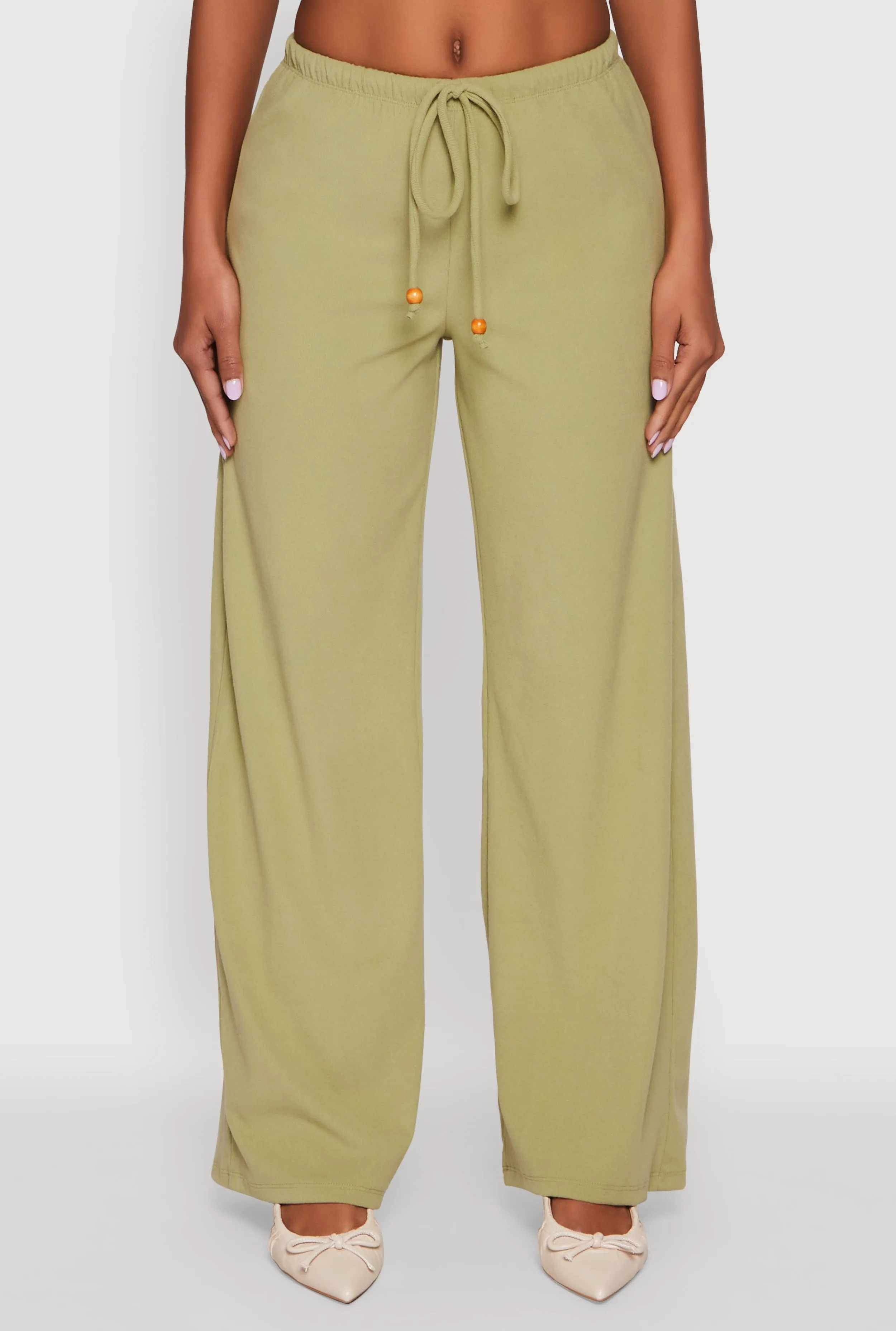 Haute Monde Brushed Knit Drawstring Waist Wide Leg Pants sold by Rainbow product image thumbnail 3