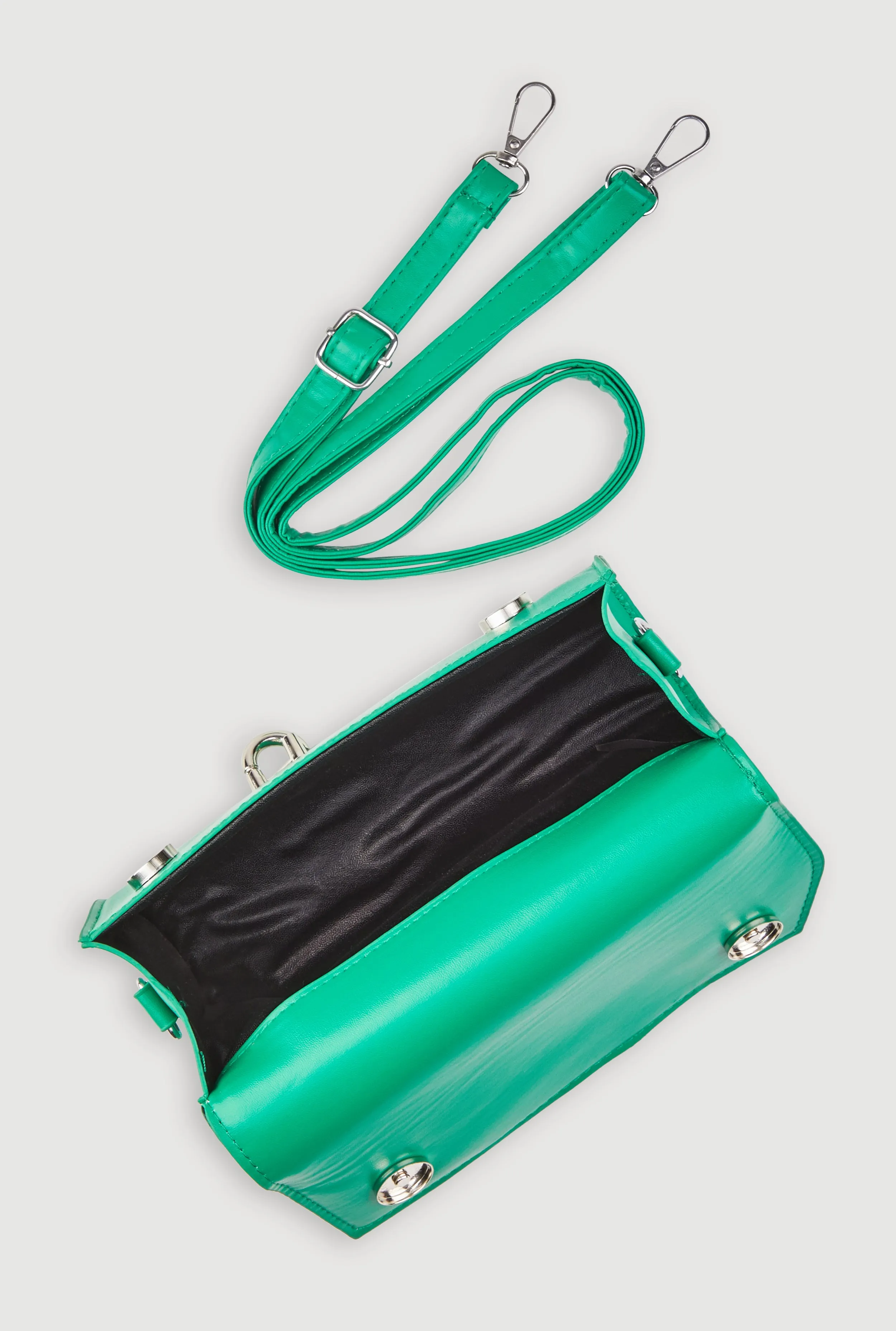 Chic Metallic Detail Faux Leather Crossbody Bag with Removable Strap sold by Rainbow product image thumbnail 5