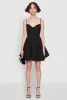 Elegant Tulle Lined Lace Detailed Bustier Skater Dress sold by Rainbow