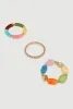 Boho Chic Colorful Resin Beaded Stretch Bracelet Trio sold by Rainbow