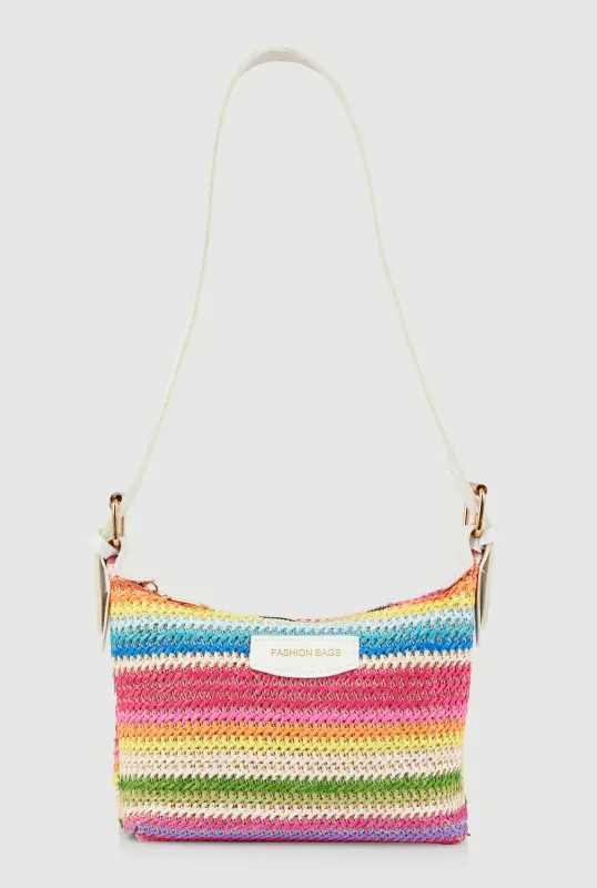 Trendy Multi Color Striped Shoulder Bag sold by Rainbow