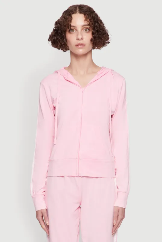 Daisy Mineral Wash Varsity Stripe Hooded Sweatshirt sold by Rainbow