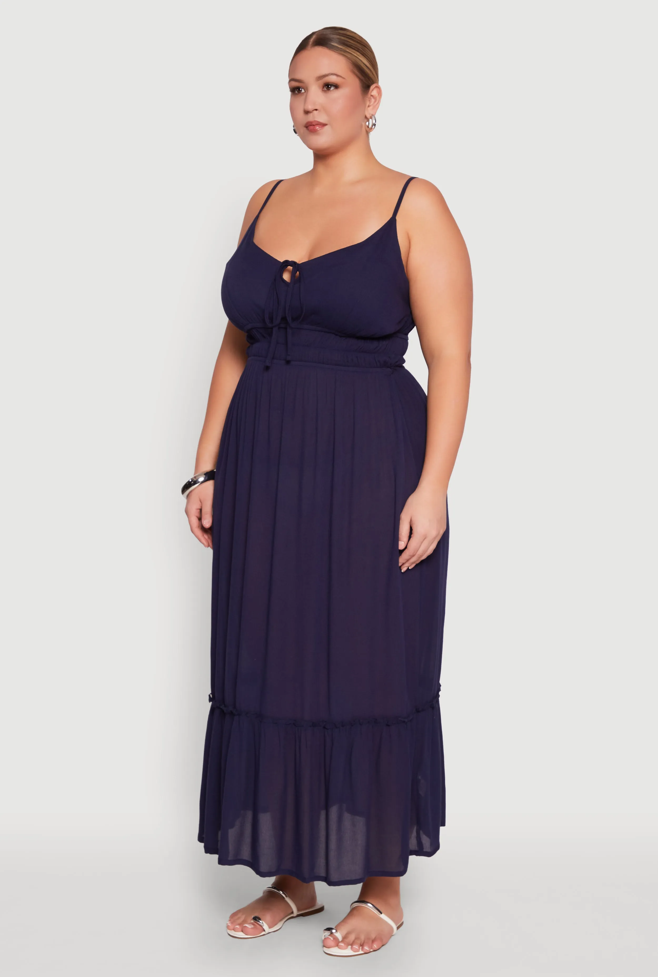 Plus Size Tiered Scoop Neck Maxi Dress sold by Rainbow product image thumbnail 3