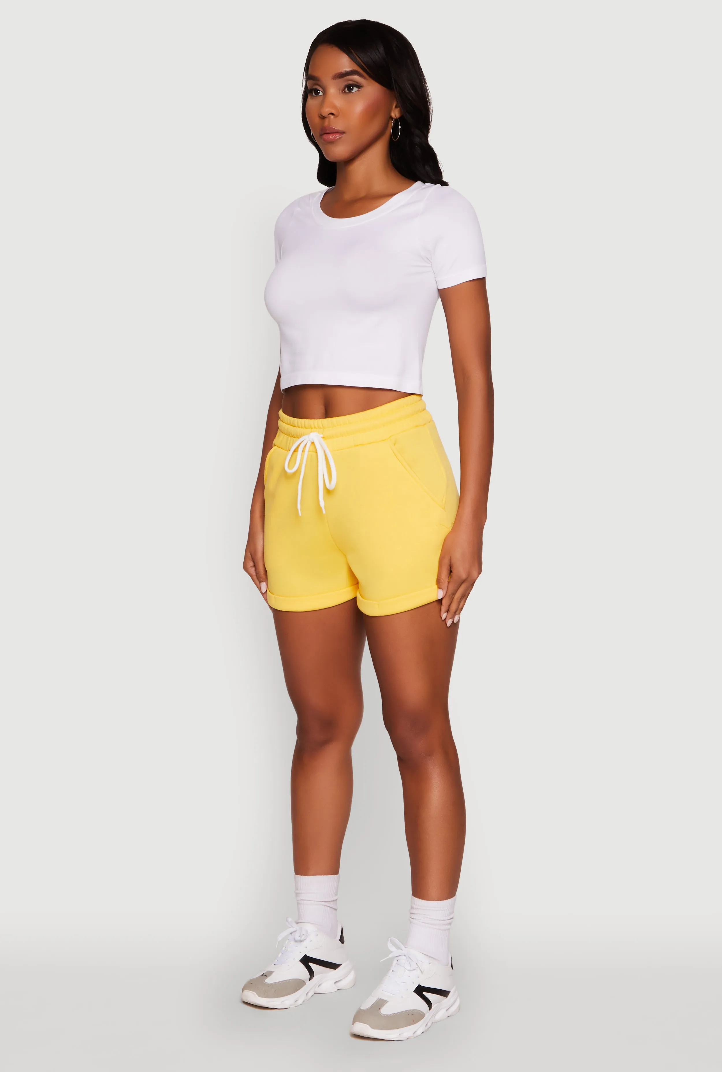 Chic Drawstring High Waisted Sweatshorts with Fixed Cuffs sold by Rainbow product image thumbnail 3
