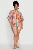 Plus Size Trendy Patterned Crepe Knit Shorts sold by Rainbow