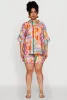 Plus Size Trendy Patterned Crepe Knit Shorts sold by Rainbow