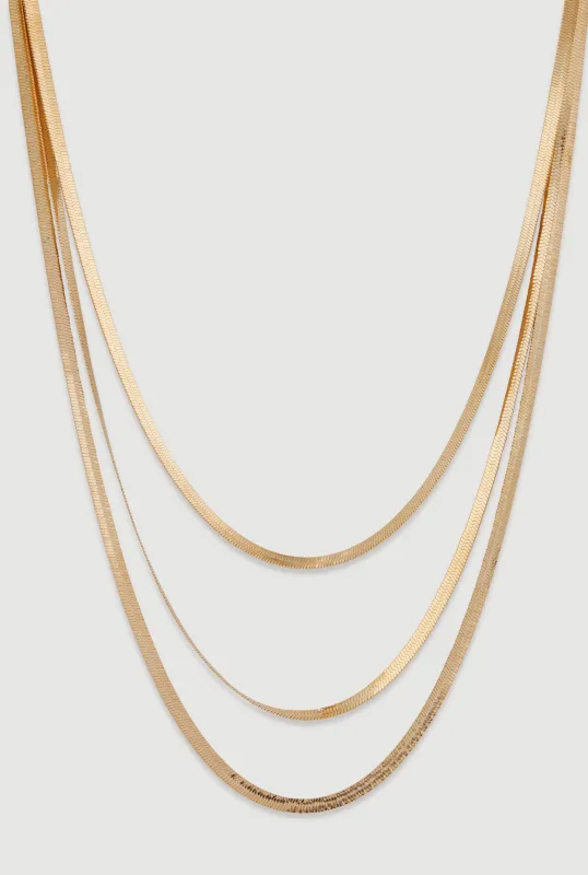 Layered Herringbone Necklace sold by Rainbow