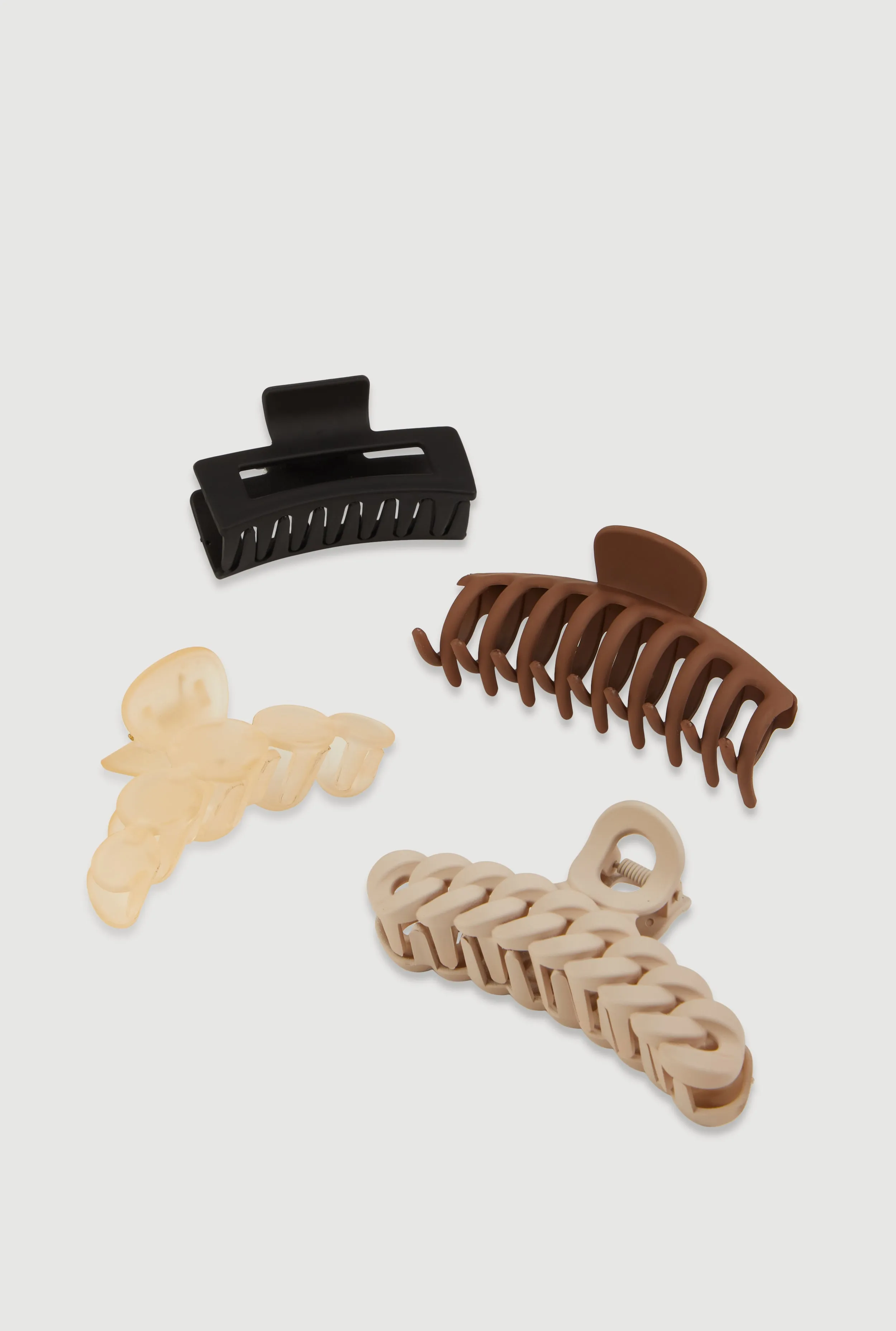 Trendy Assorted Hair Claw Clips 4 Pack sold by Rainbow