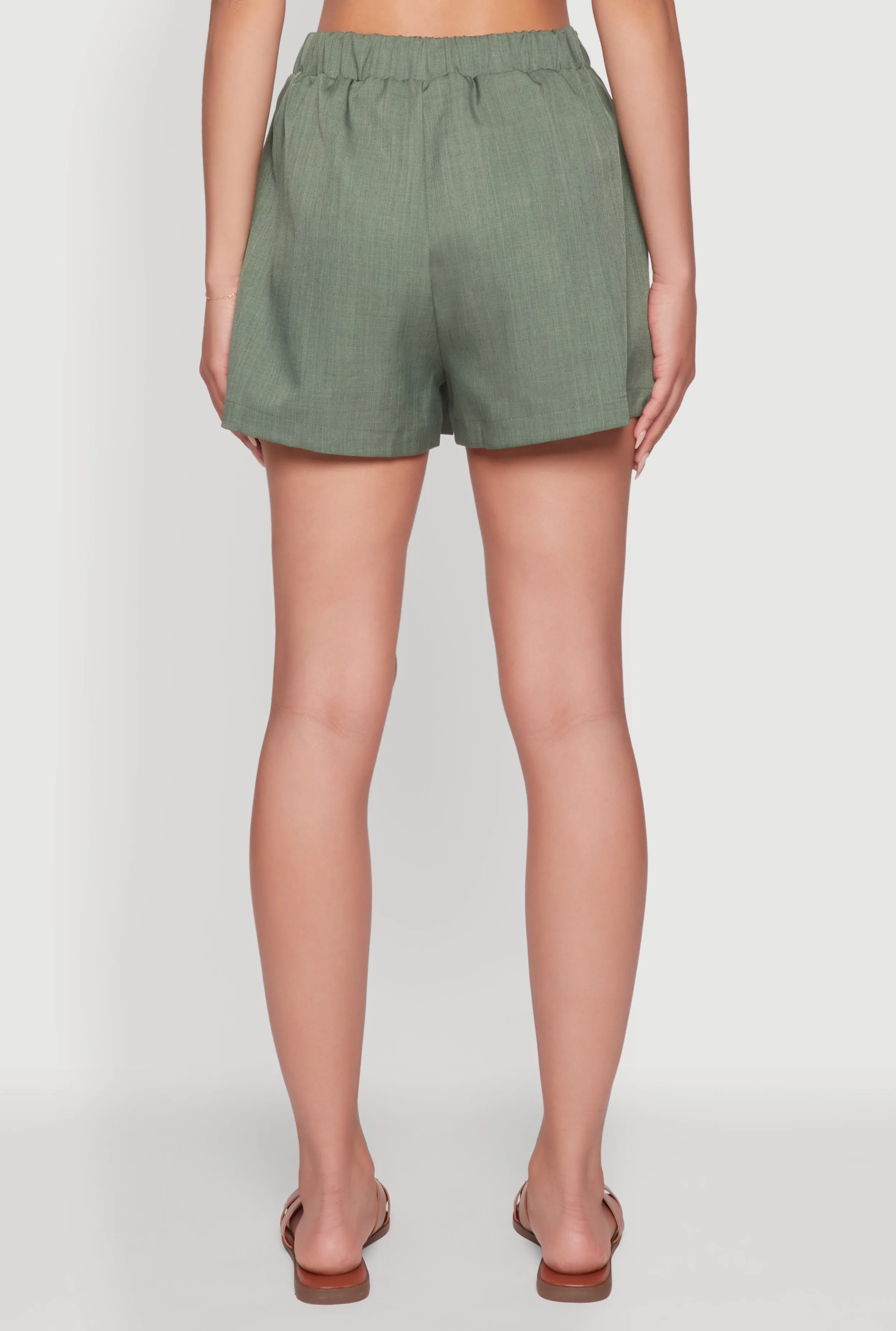 Trendy High Waisted Twill Shorts with Front Pockets sold by Rainbow product image thumbnail 5