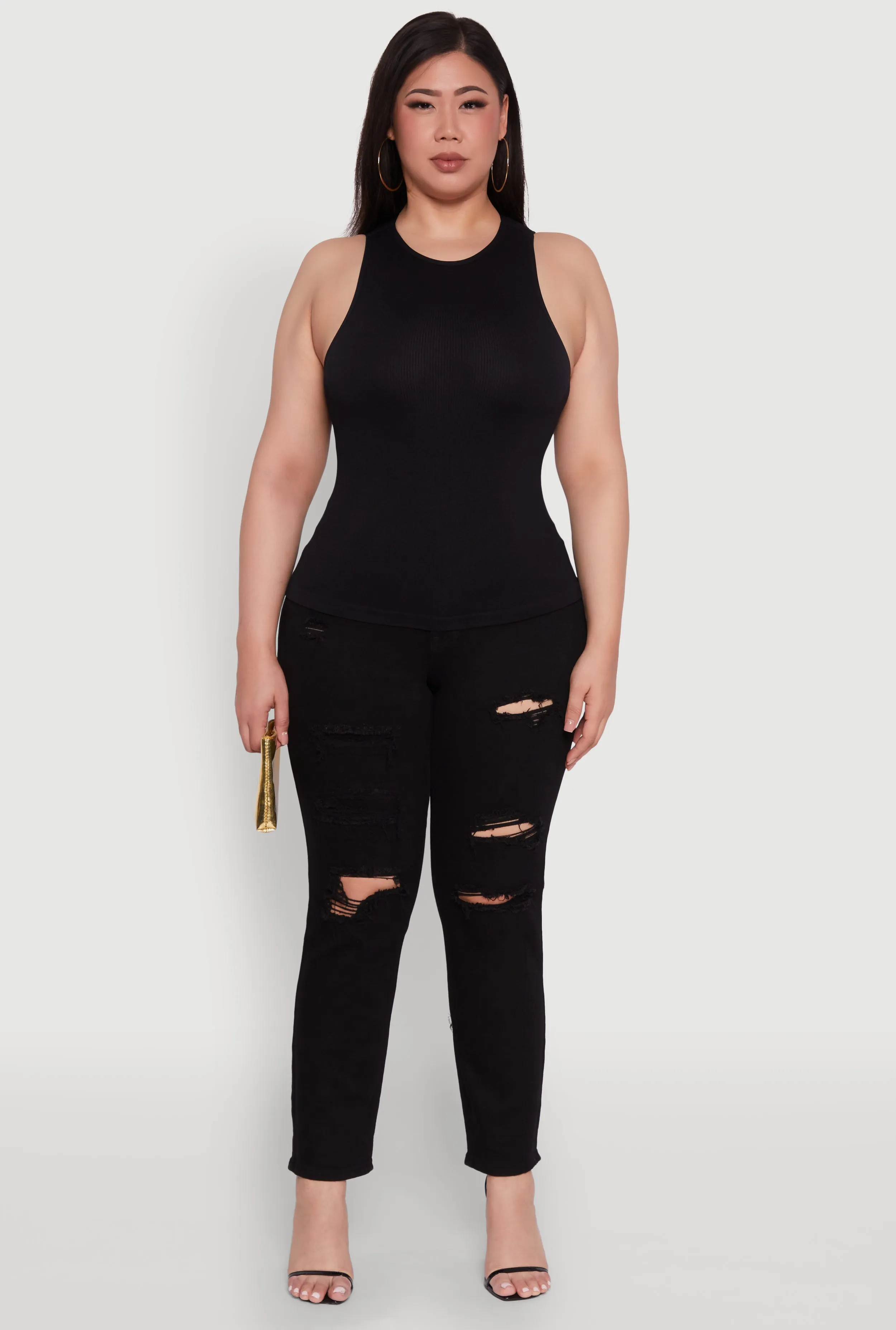 Plus Size Basic Crew Neck Tank Top sold by Rainbow product image thumbnail 3