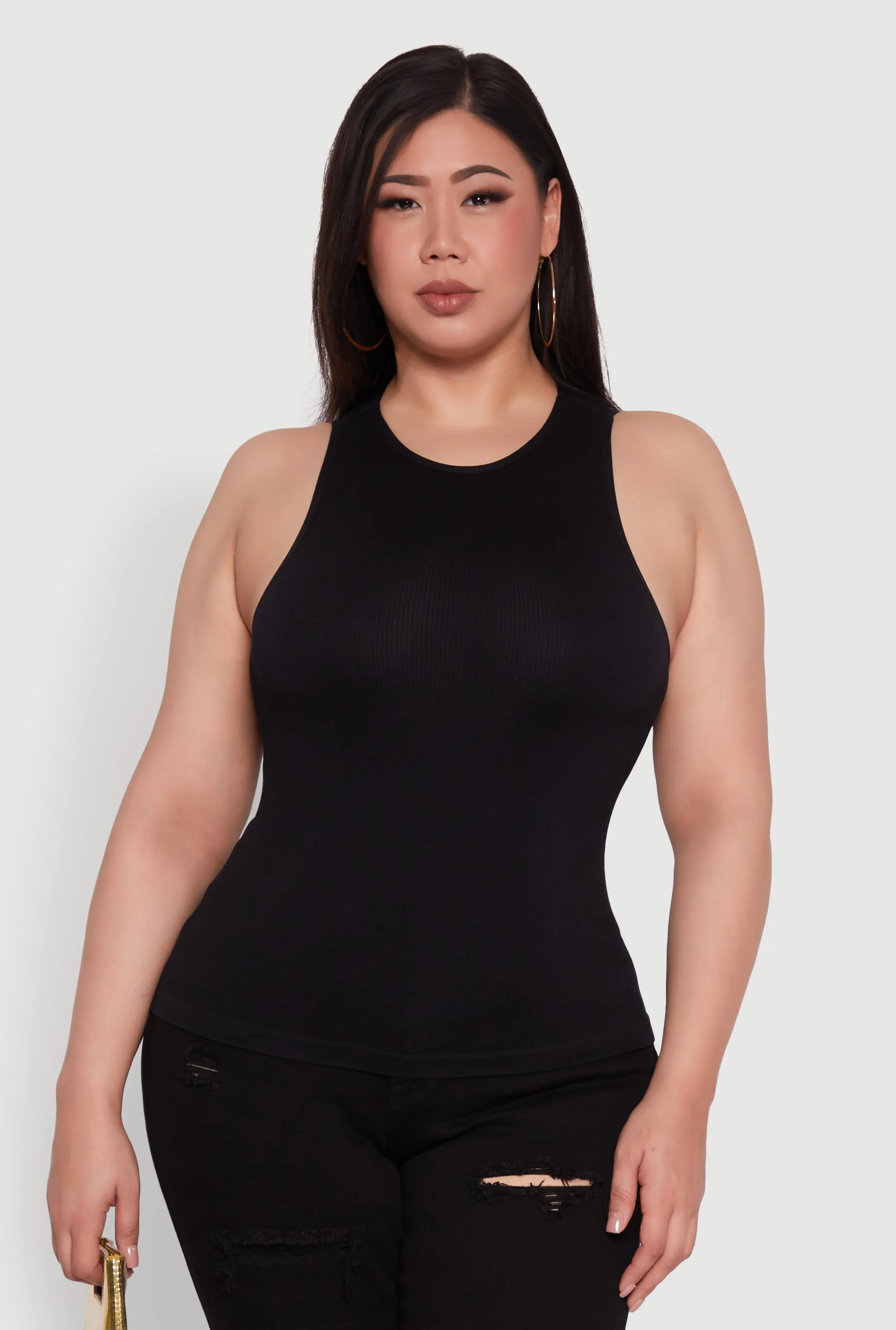 Plus Size Basic Crew Neck Tank Top sold by Rainbow product image thumbnail 2