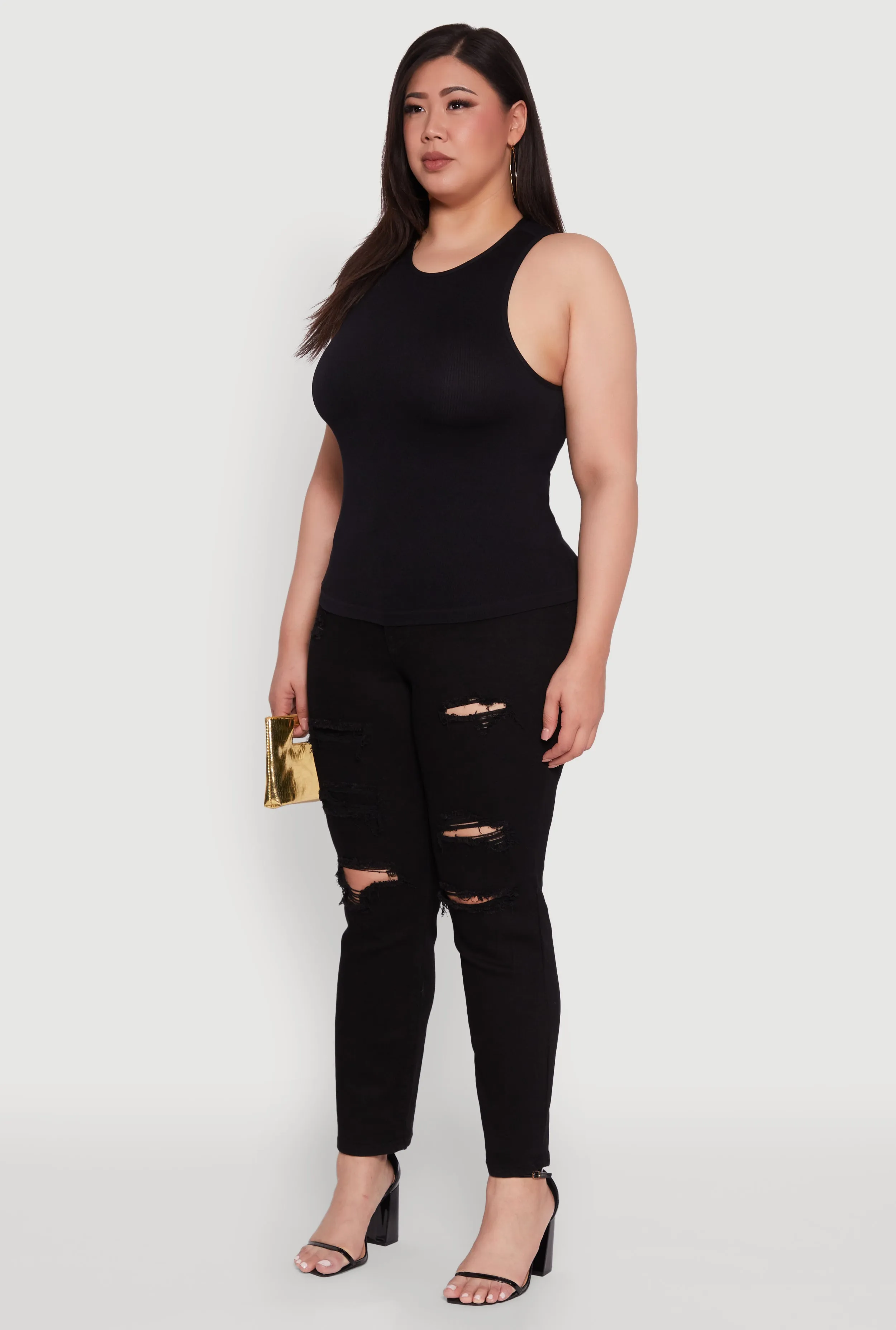 Plus Size Basic Crew Neck Tank Top sold by Rainbow product image thumbnail 5