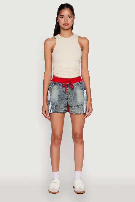 Trendy High Waisted Contrast Trim Sweatshorts sold by Rainbow
