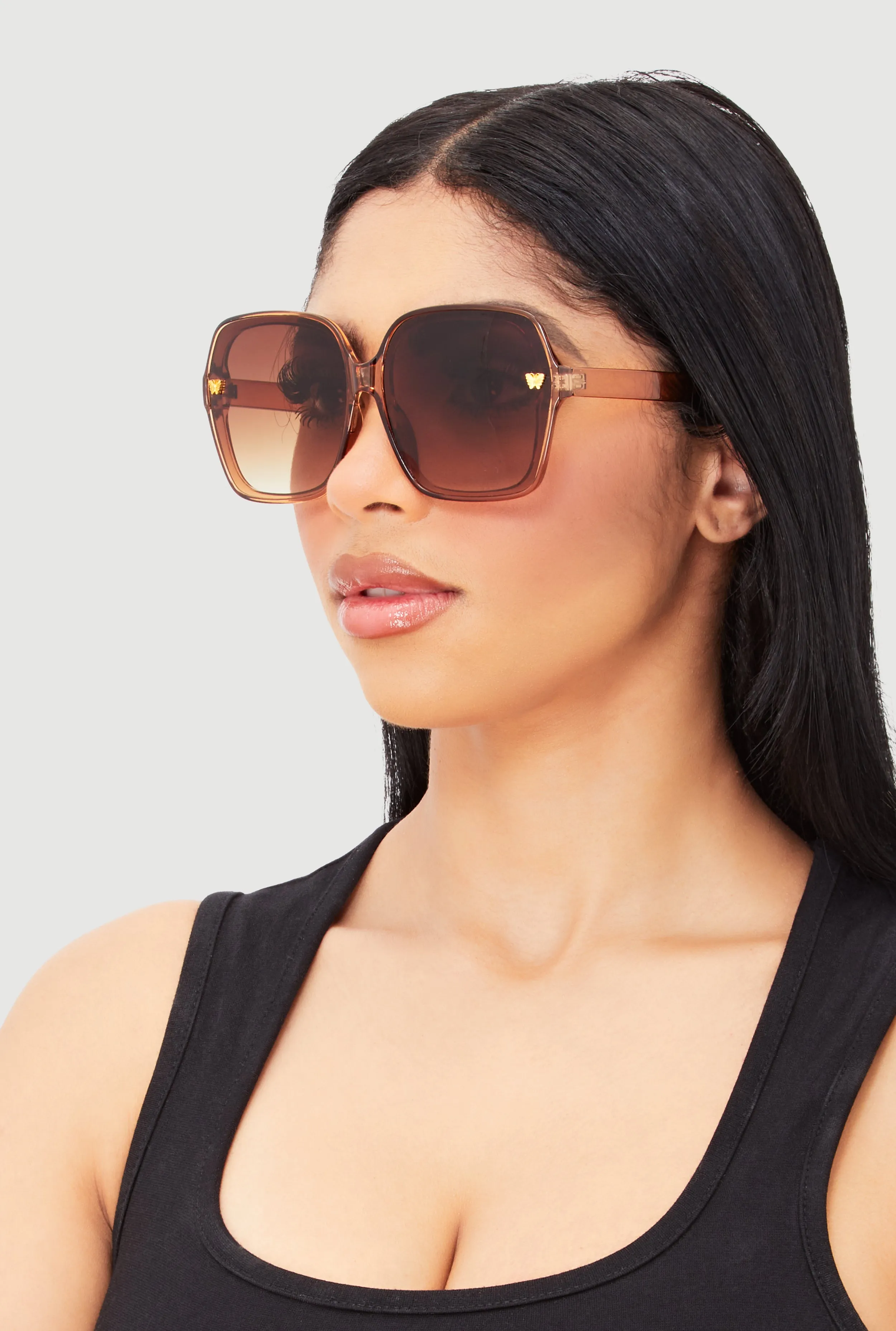 Metallic Butterfly Detail Ombre Lens Sunglasses sold by Rainbow product image thumbnail 2