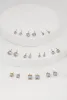 Elegant Cubic Zirconia Stud Earrings Set of 10 sold by Rainbow