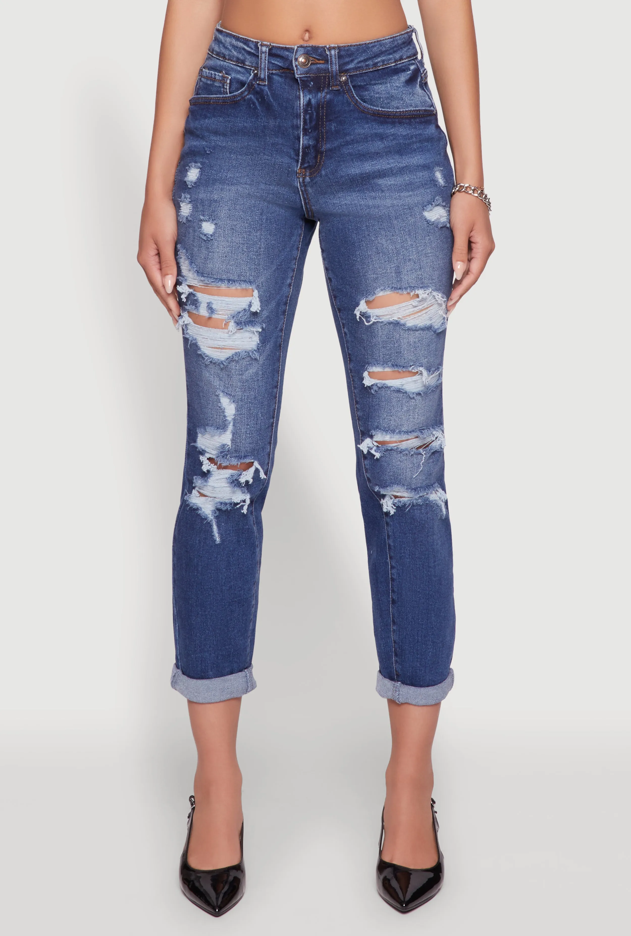 WAX Distressed Boyfriend Jeans sold by Rainbow product image thumbnail 5