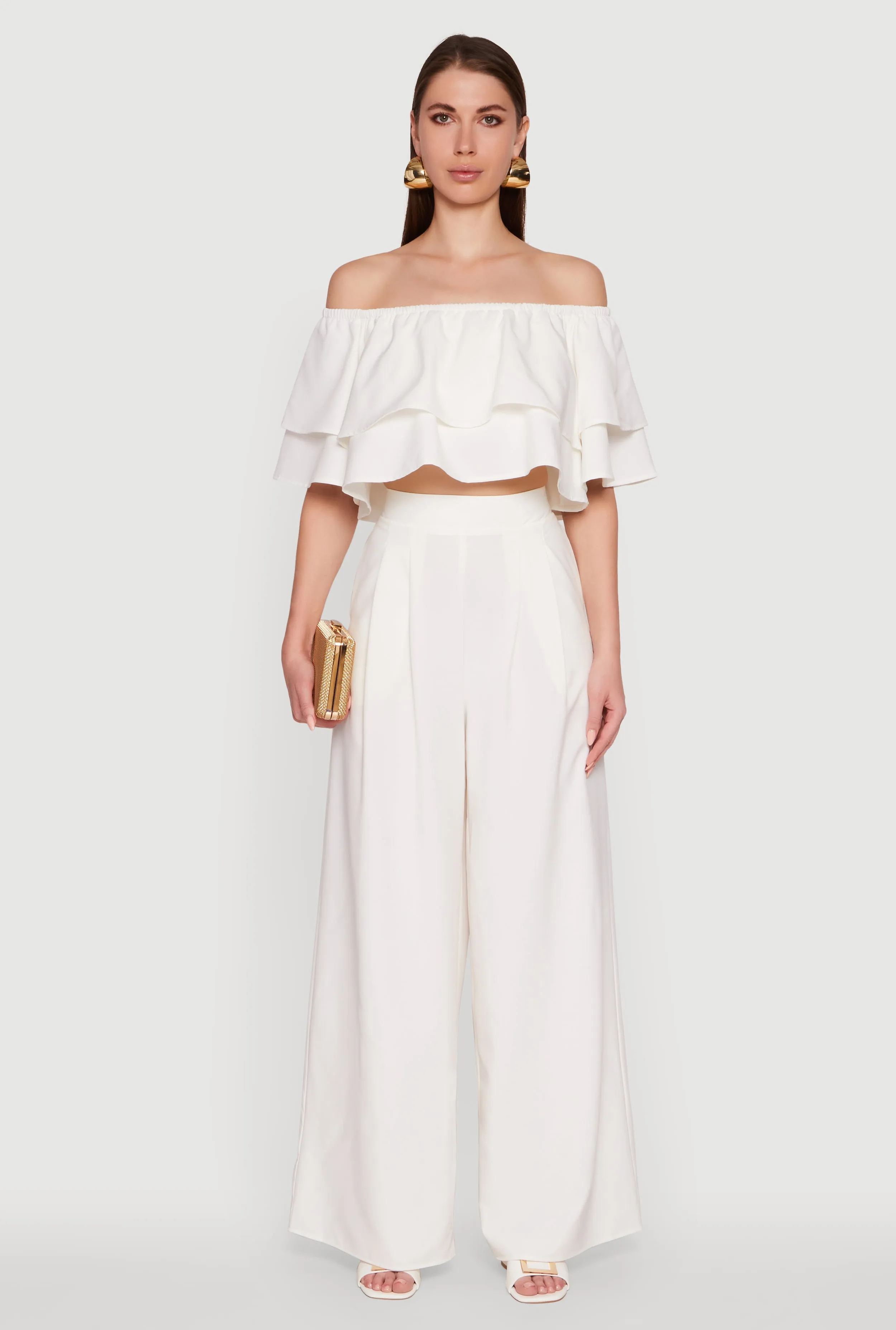 Trendy High Waisted Wide Leg Dress Pants with Pleats sold by Rainbow