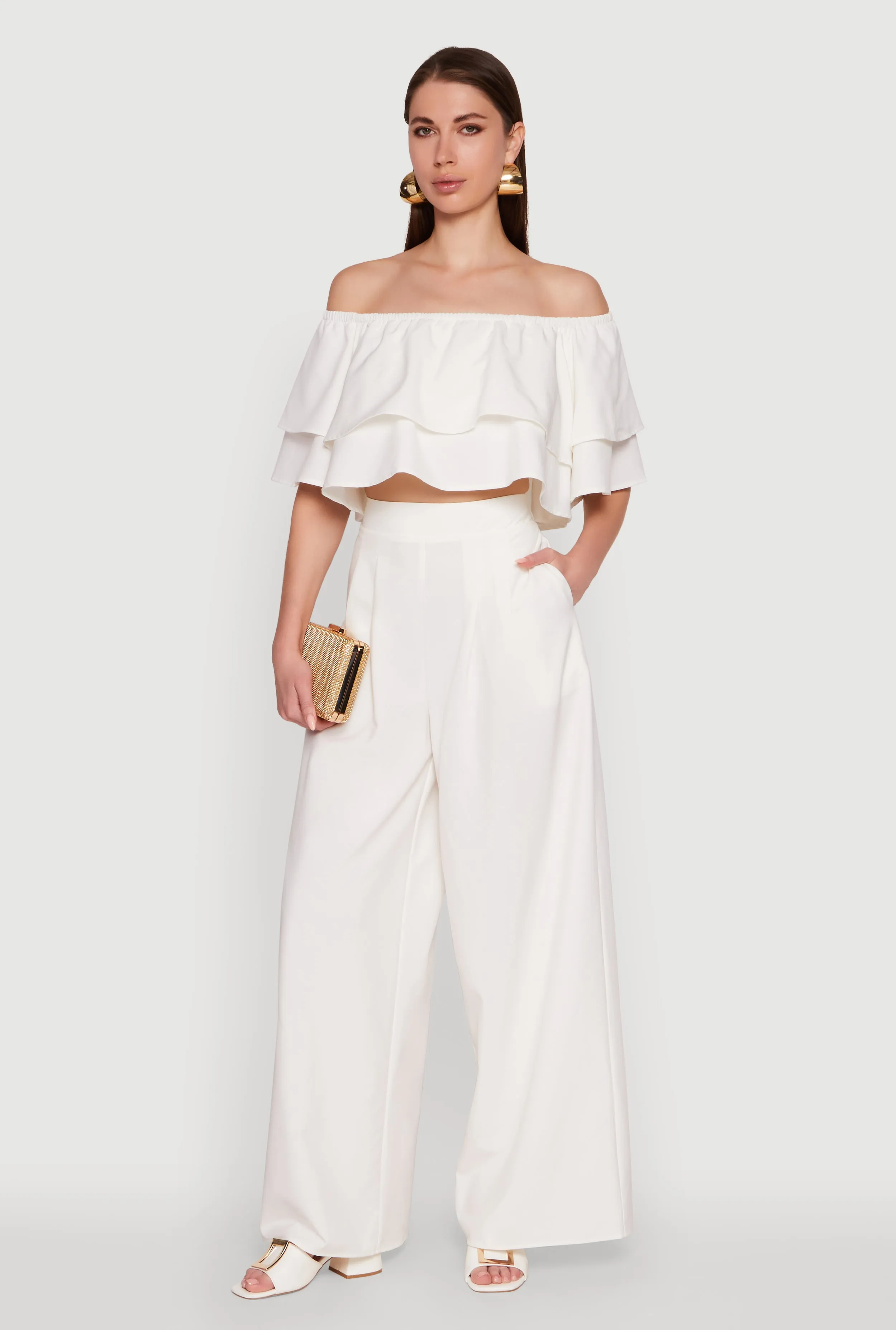 Trendy High Waisted Wide Leg Dress Pants with Pleats sold by Rainbow product image thumbnail 2