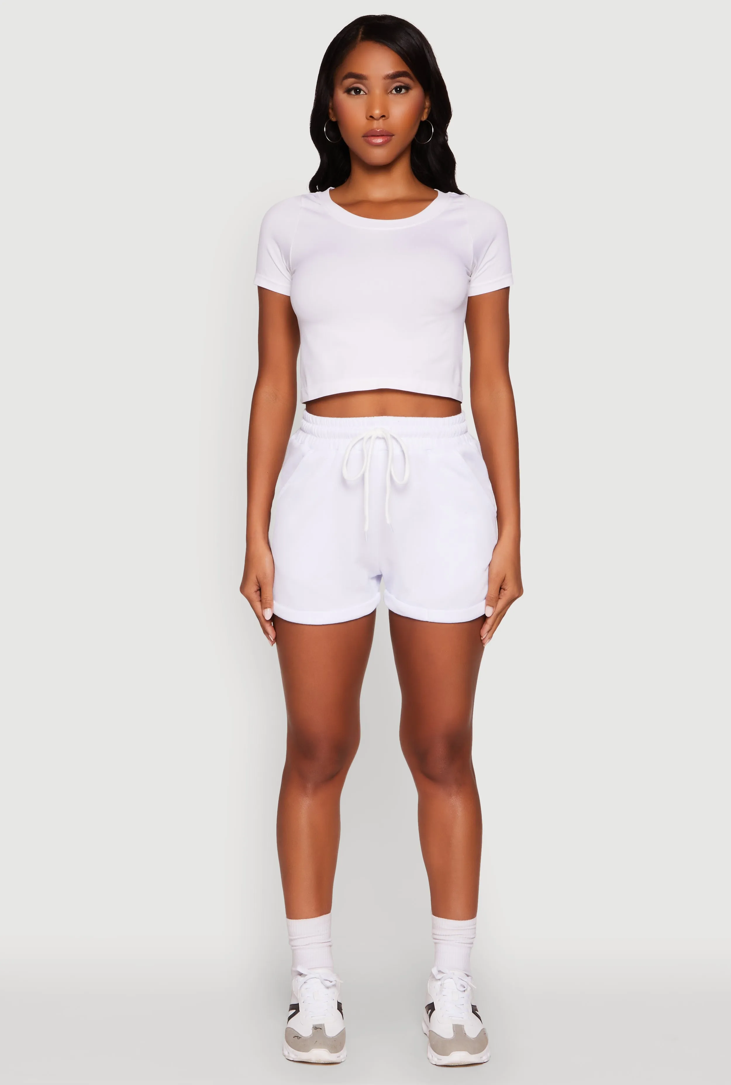 Chic Drawstring High Waisted Sweatshorts with Fixed Cuffs sold by Rainbow