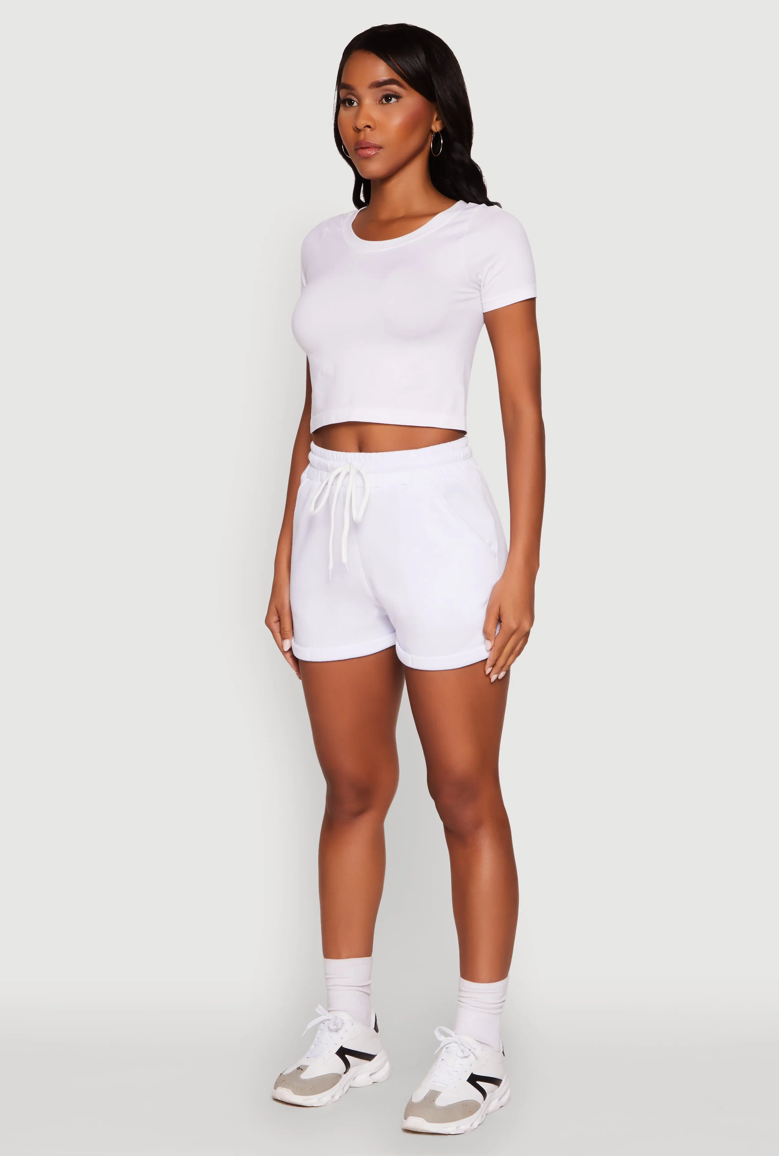 Chic Drawstring High Waisted Sweatshorts with Fixed Cuffs sold by Rainbow product image thumbnail 3