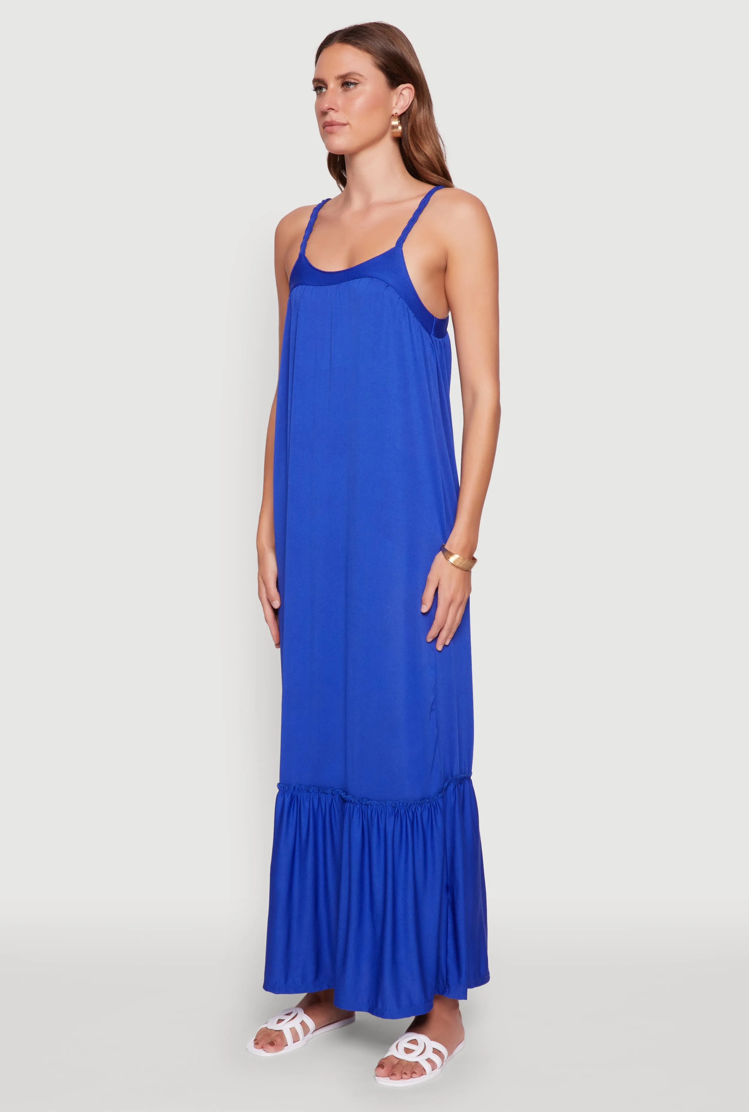 Elegant Braided Sleeve Tiered Maxi Dress sold by Rainbow product image thumbnail 3