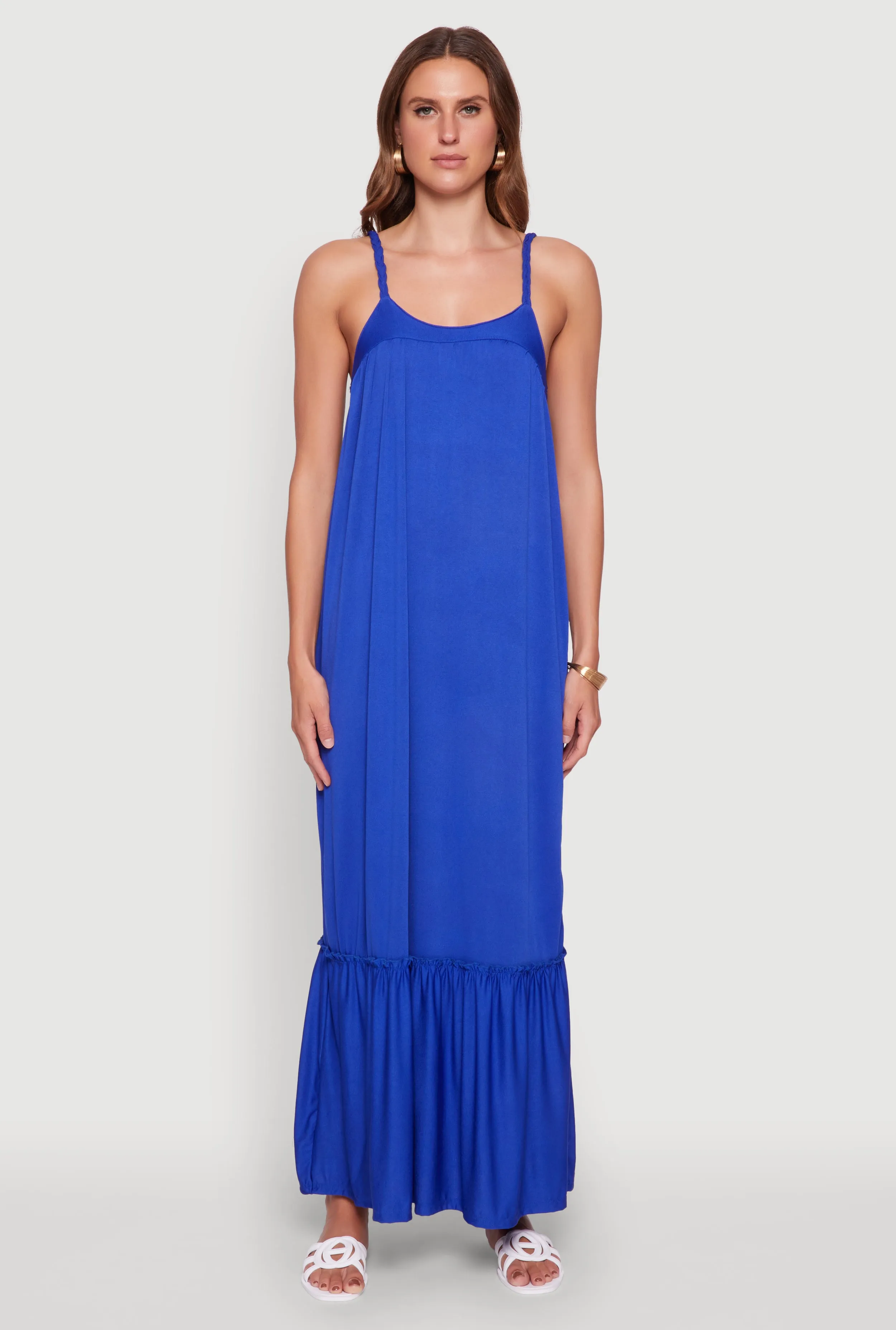 Elegant Braided Sleeve Tiered Maxi Dress sold by Rainbow product image thumbnail 2
