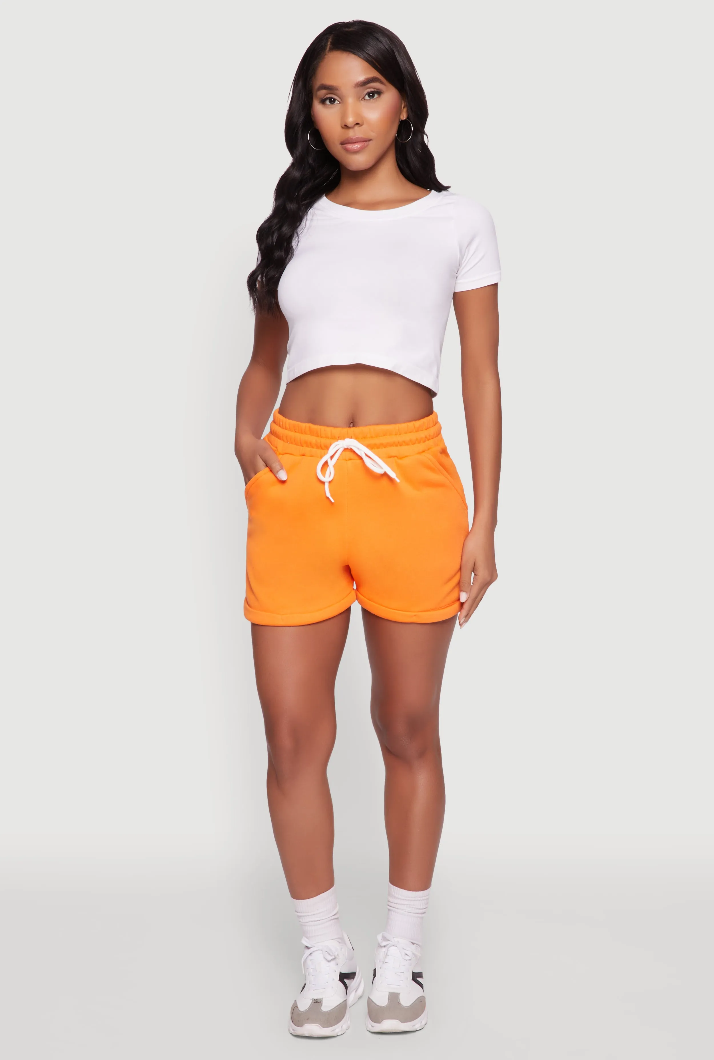 Chic Drawstring High Waisted Sweatshorts with Fixed Cuffs sold by Rainbow