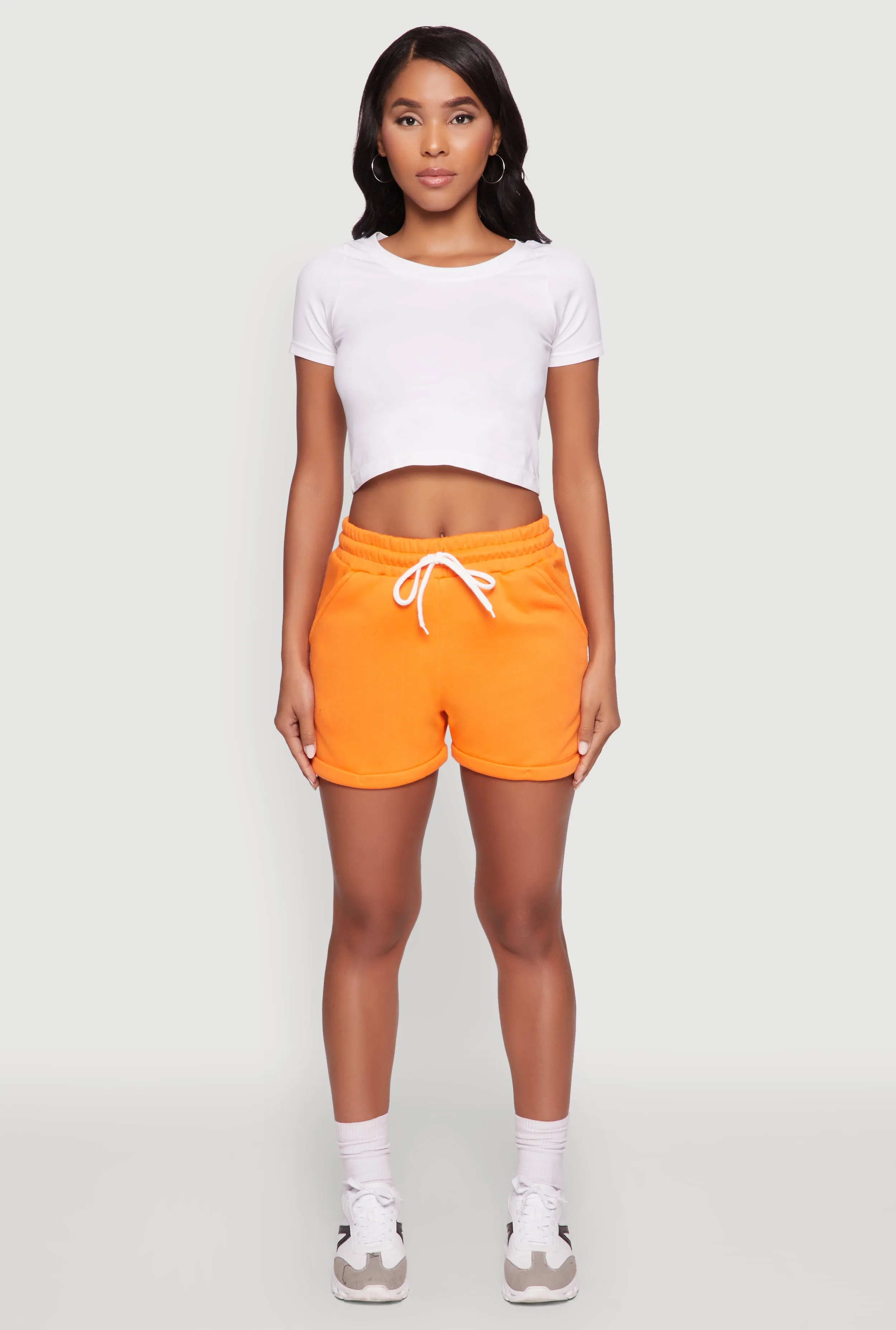 Chic Drawstring High Waisted Sweatshorts with Fixed Cuffs sold by Rainbow product image thumbnail 2