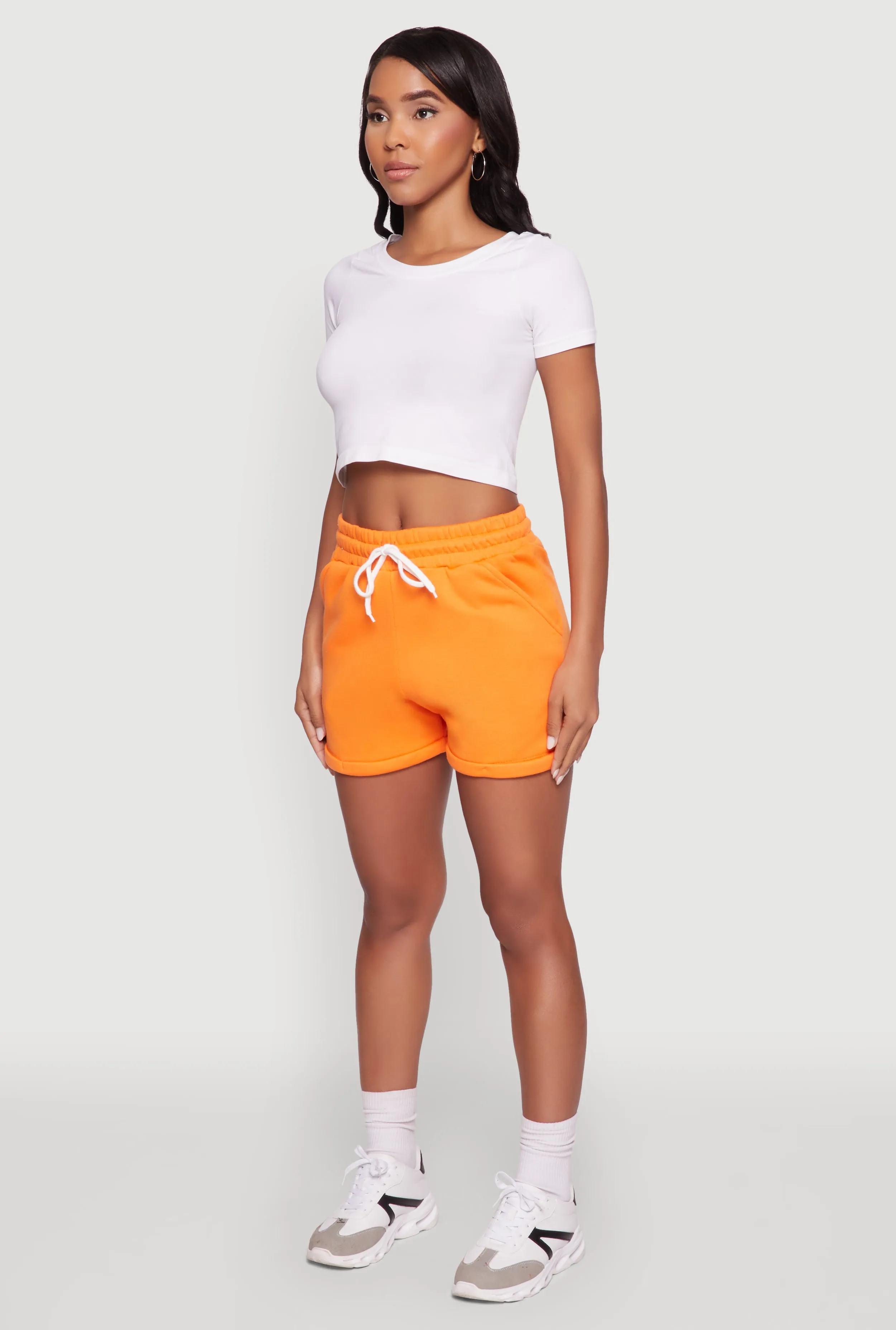 Chic Drawstring High Waisted Sweatshorts with Fixed Cuffs sold by Rainbow product image thumbnail 3