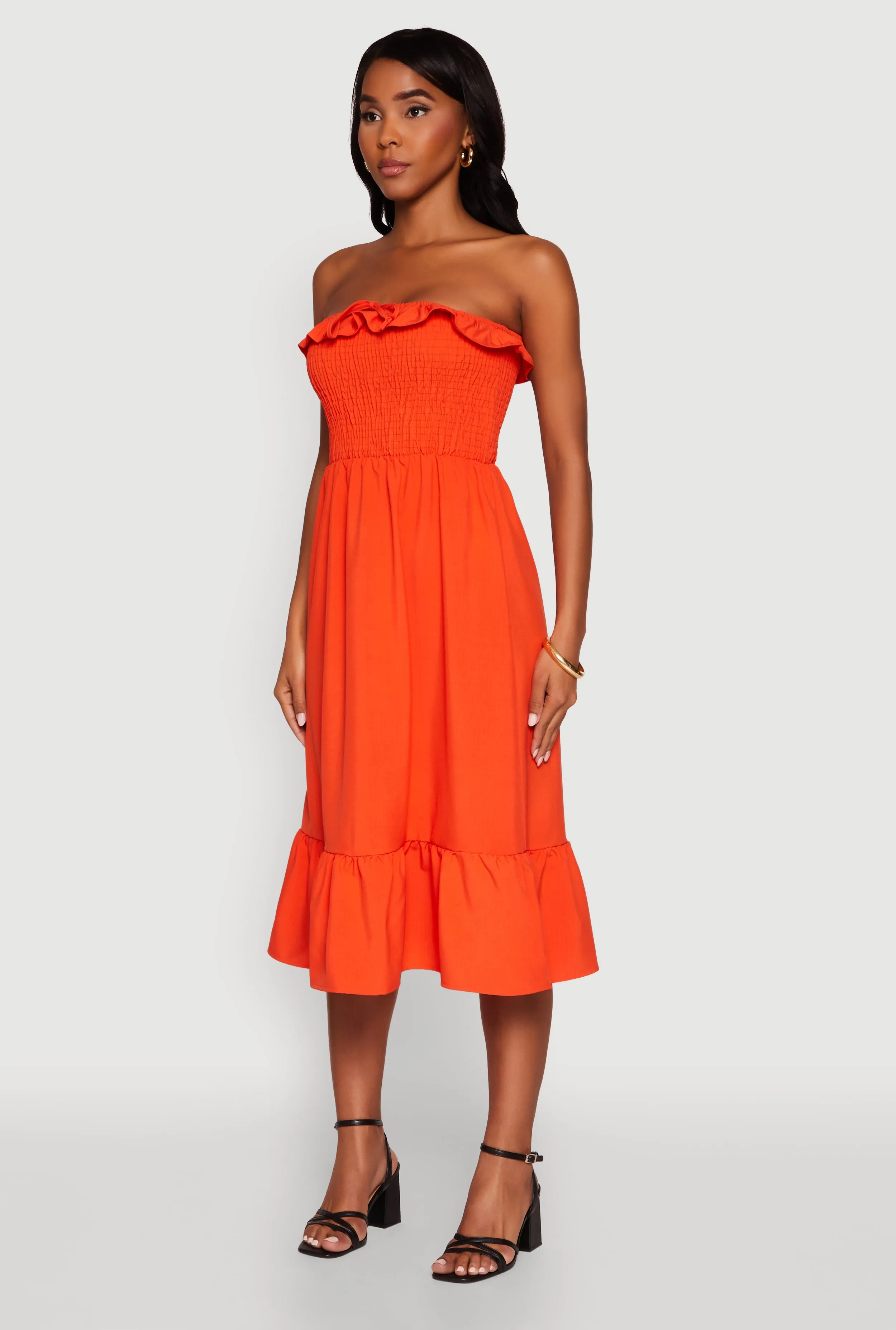 Chic Smocked and Ruffle Tiered Peasant Dress sold by Rainbow product image thumbnail 3