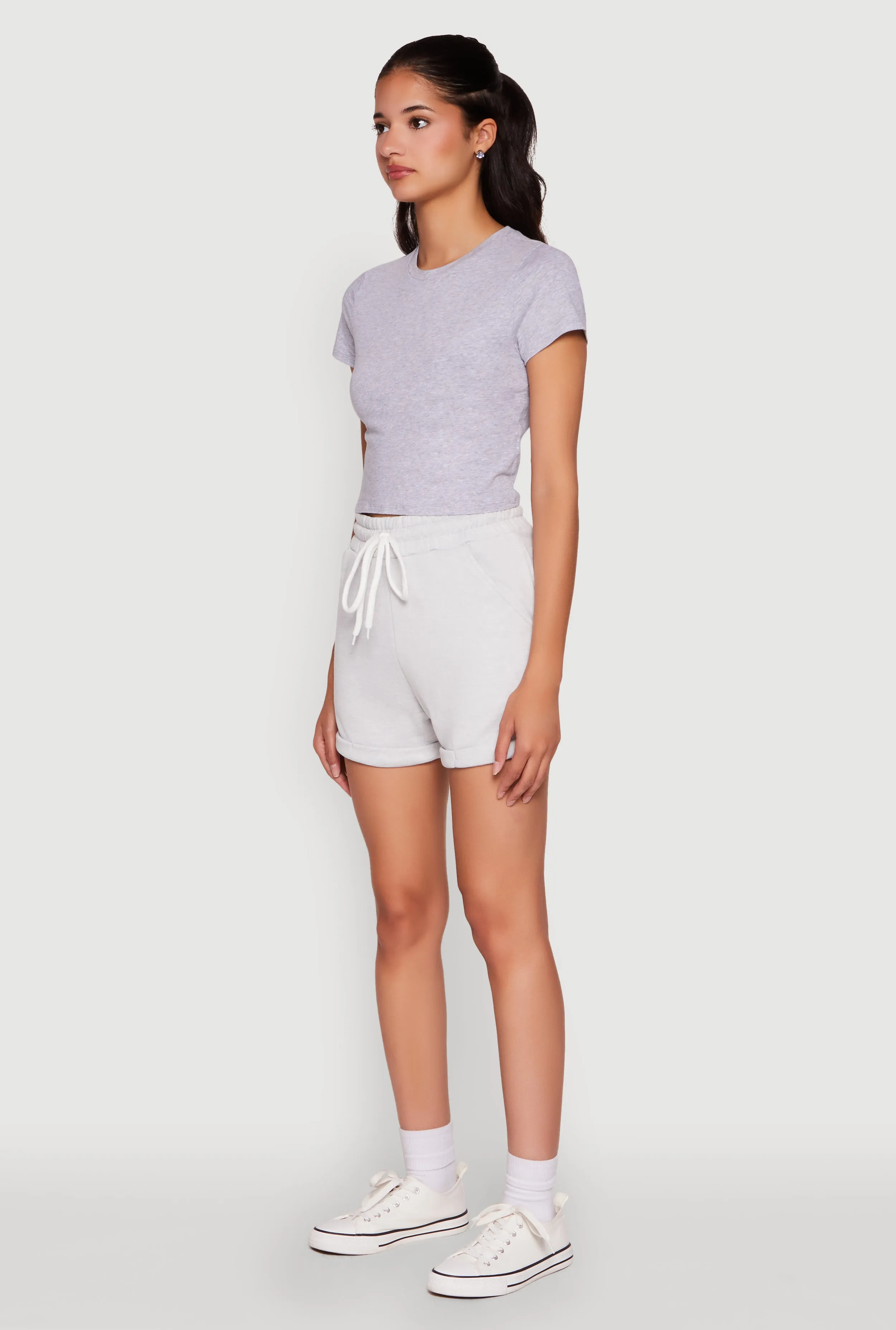 Chic Drawstring High Waisted Sweatshorts with Fixed Cuffs sold by Rainbow product image thumbnail 3