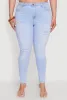 Plus Size WAX High Waisted Distressed Skinny Jeans sold by Rainbow