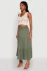 Trendy Smocked High Waist Tiered Midi Skirt sold by Rainbow