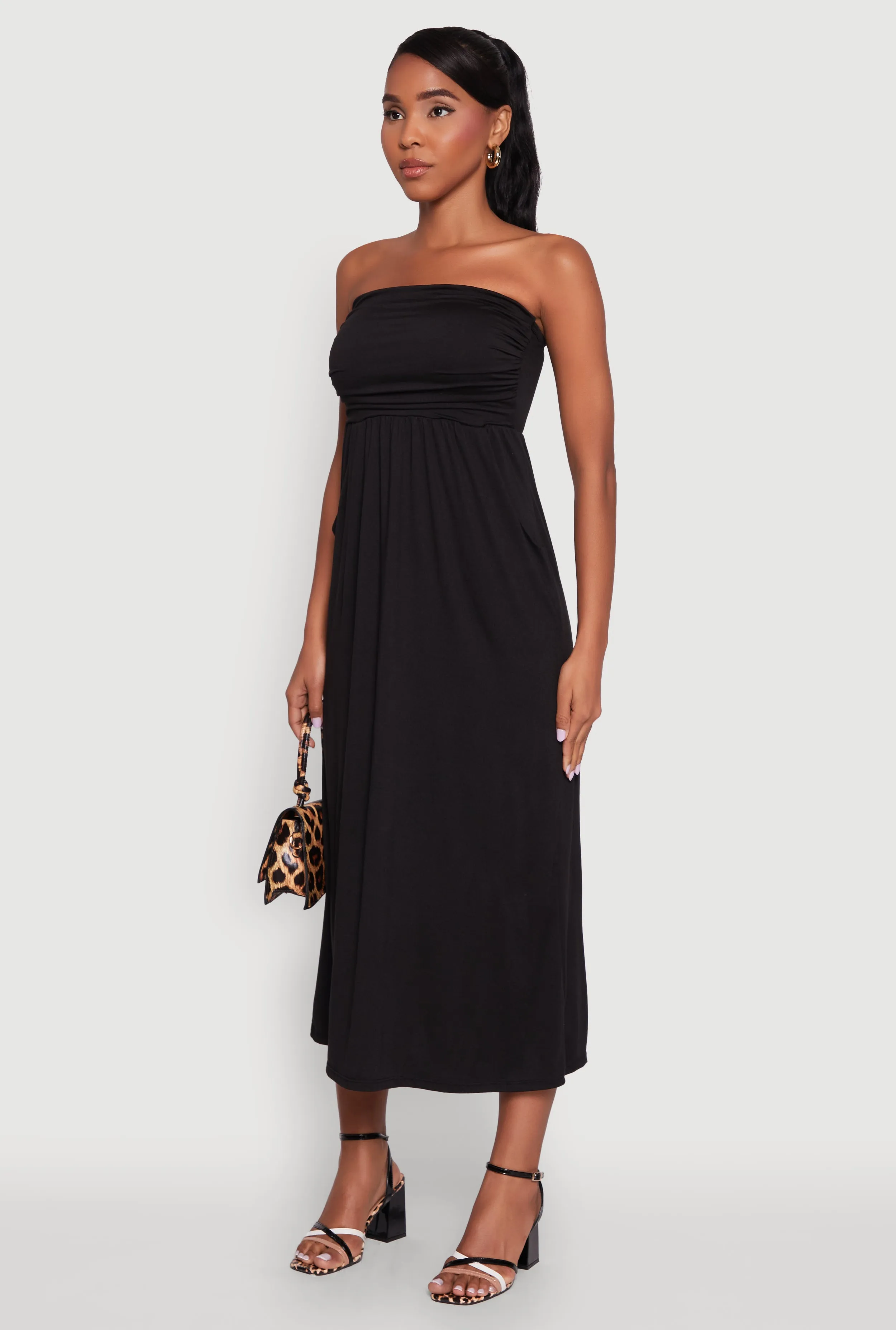 Chic Soft Knit Ruched Midi Tube Dress sold by Rainbow product image thumbnail 3