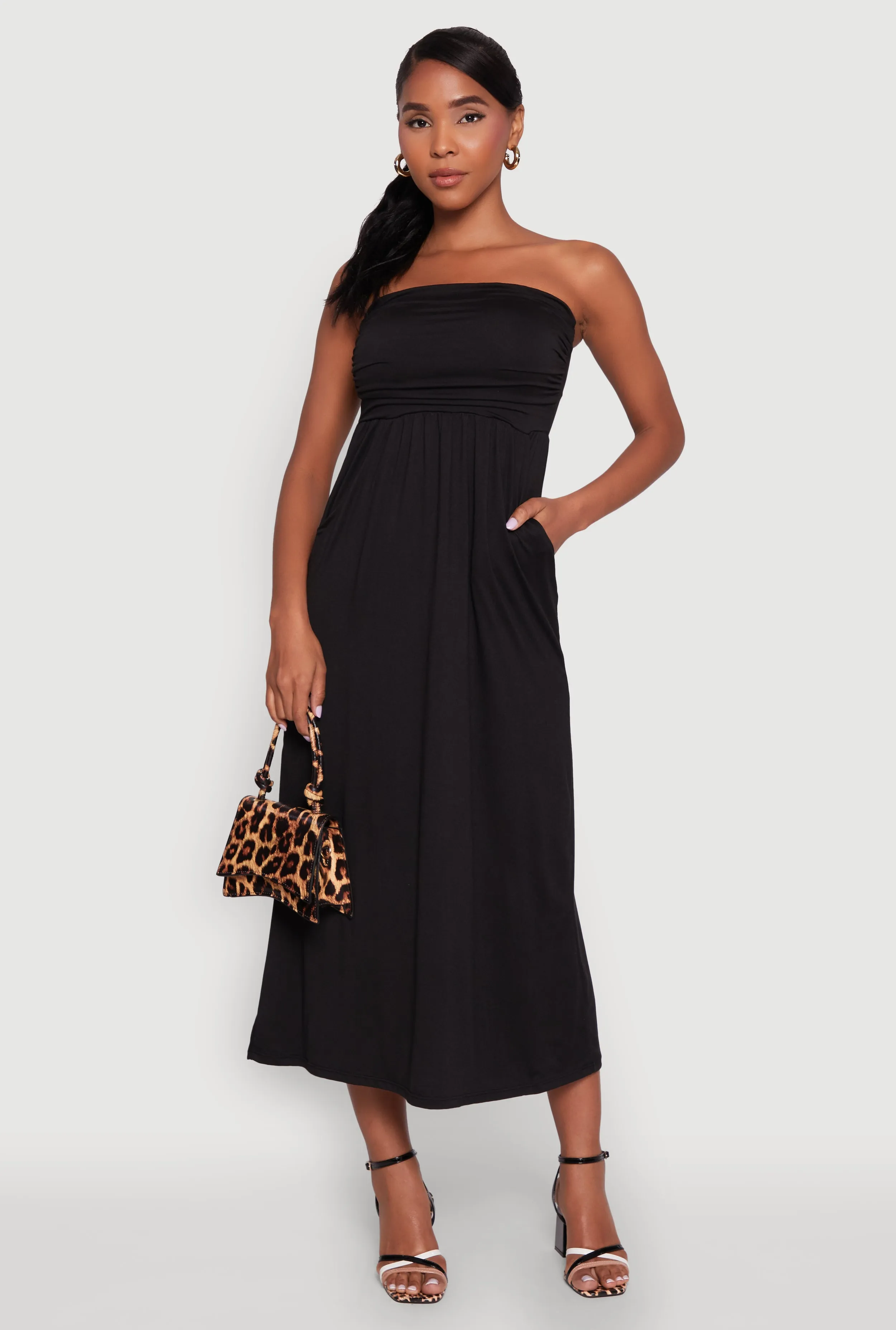 Chic Soft Knit Ruched Midi Tube Dress sold by Rainbow