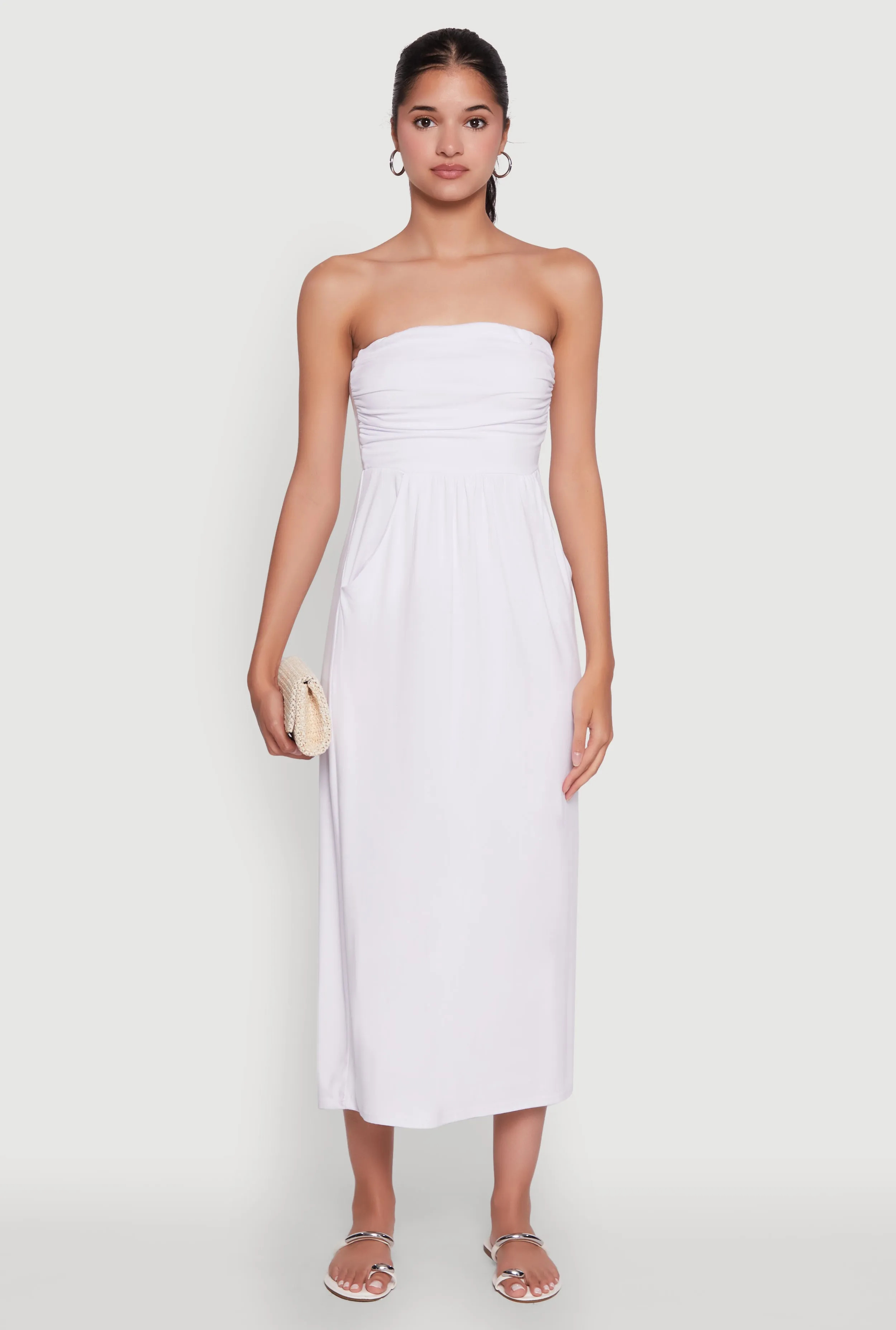 Chic Soft Knit Ruched Midi Tube Dress sold by Rainbow product image thumbnail 2