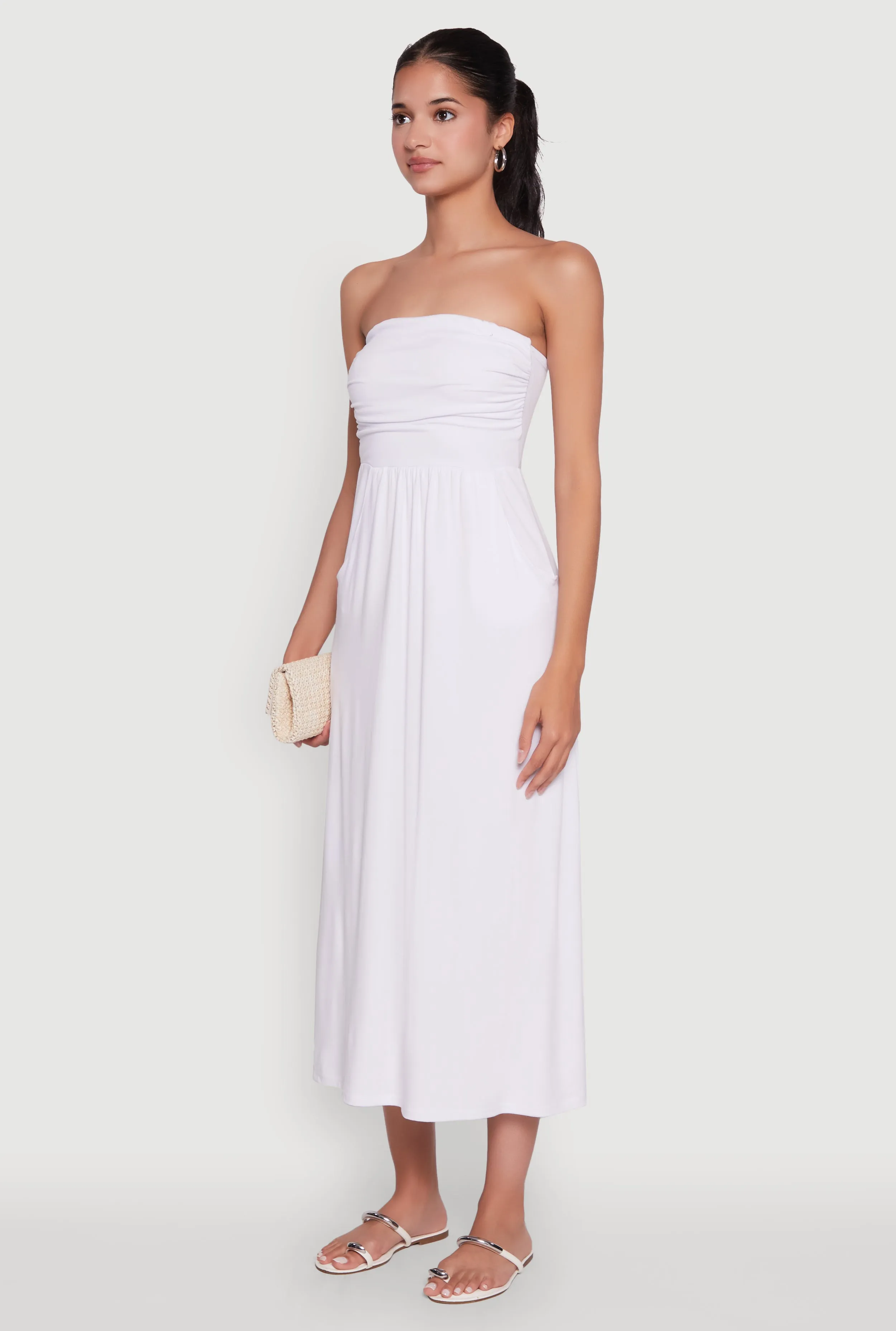 Chic Soft Knit Ruched Midi Tube Dress sold by Rainbow product image thumbnail 3