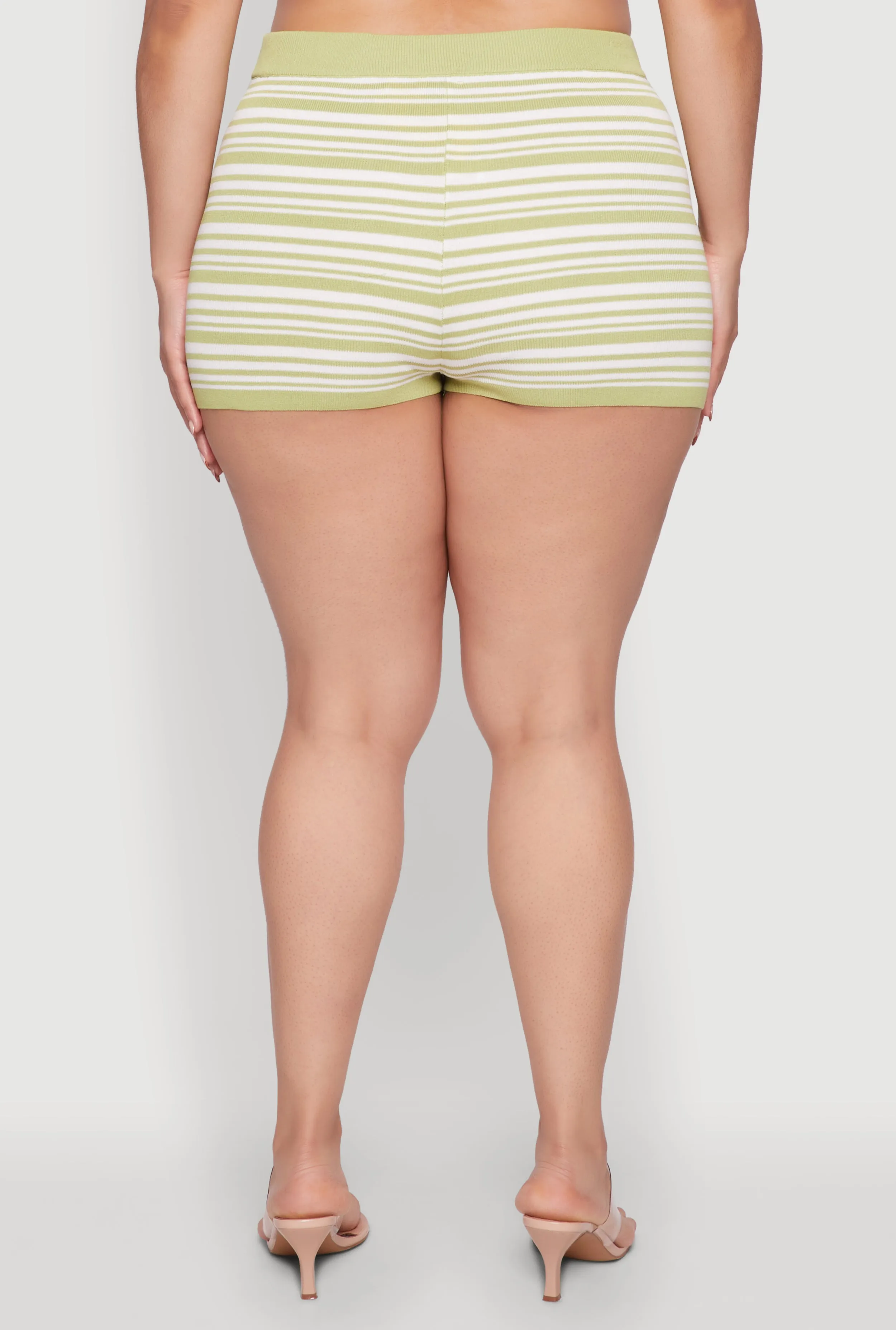 Plus Size Daisy Striped Button Detail Shorts sold by Rainbow product image thumbnail 5