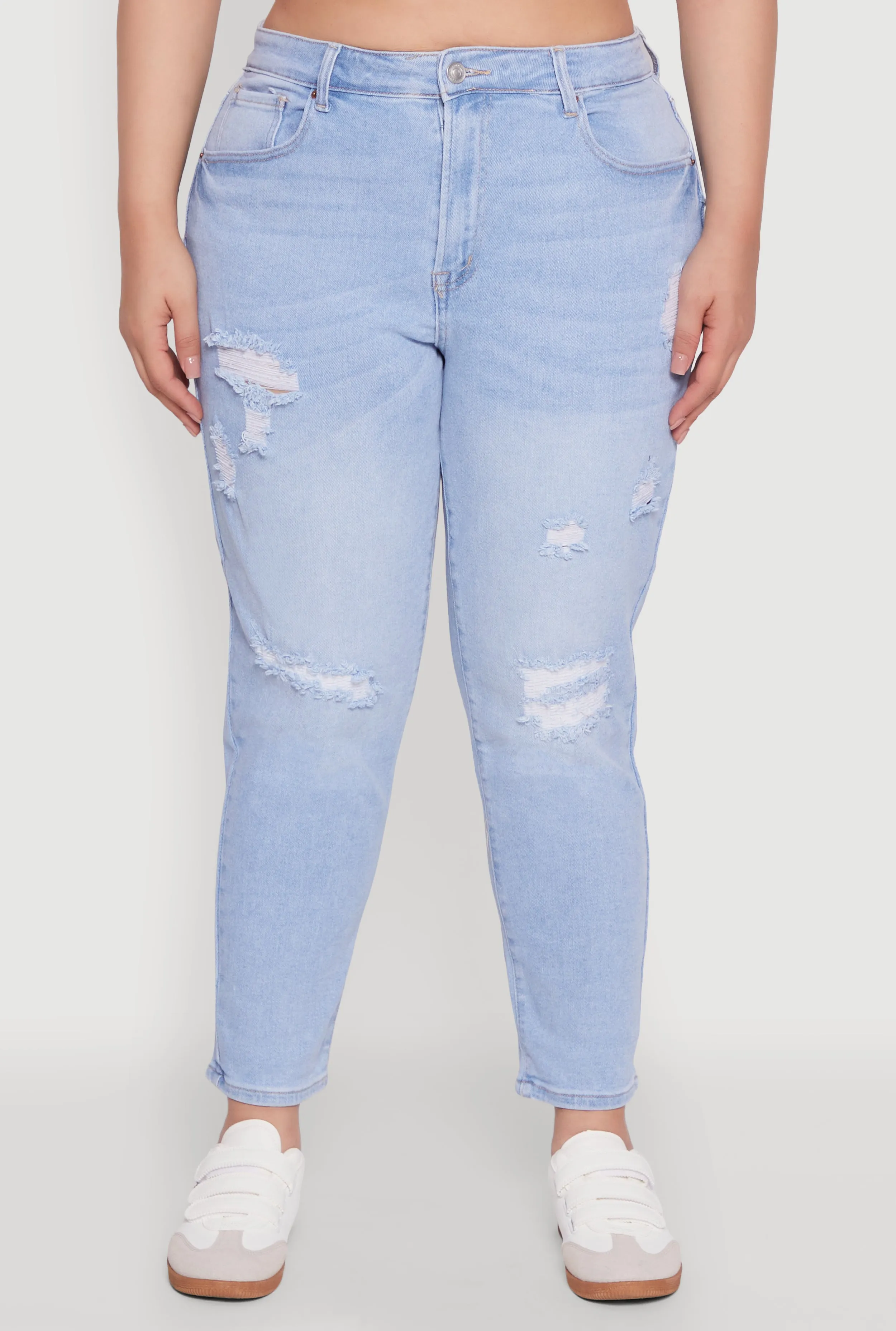 Plus Size WAX High Waist Distressed Jeans sold by Rainbow product image thumbnail 5