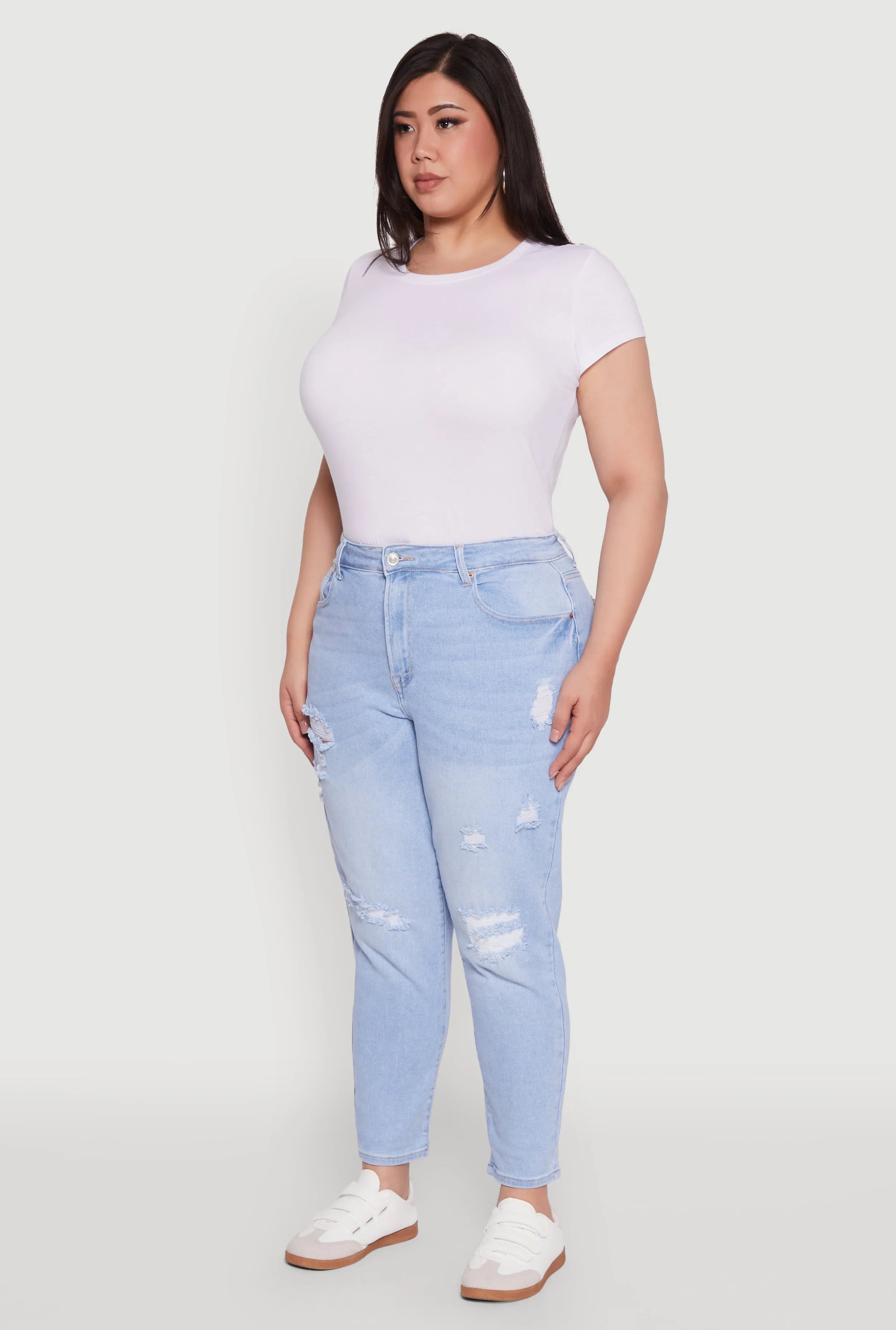 Plus Size WAX High Waist Distressed Jeans sold by Rainbow product image thumbnail 3