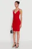 Sleek Lace Up Tie Back Ruched Bodycon Dress sold by Rainbow