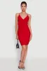 Sleek Lace Up Tie Back Ruched Bodycon Dress sold by Rainbow