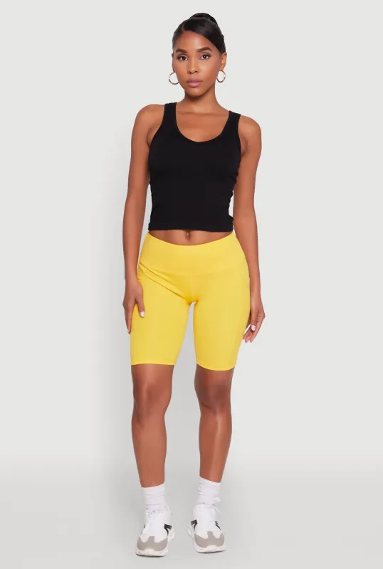 Stylish Bike Shorts with Tummy Tucker and Side Pockets sold by Rainbow