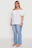 Plus Size Stylish Off the Shoulder Tiered Sleeve Blouse sold by Rainbow