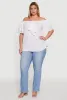 Plus Size Stylish Off the Shoulder Tiered Sleeve Blouse sold by Rainbow